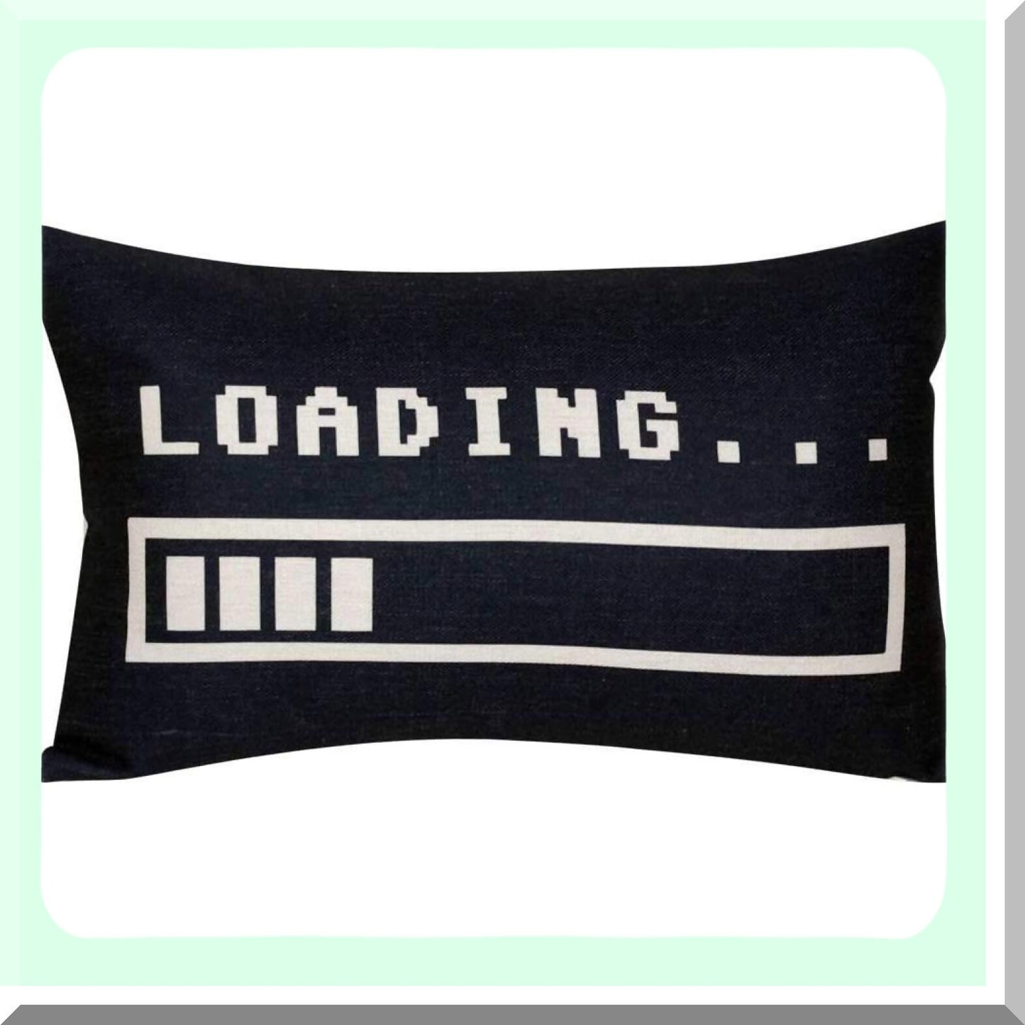 Loading Bar Patterned Throw Pillow Cover - 12x20 Inches - Decorative Cushion Case for Home Decor - Modern Design Accent Pillow Case - Cover Only