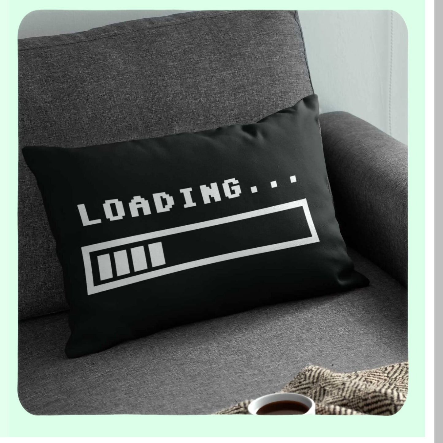 Loading Bar Patterned Throw Pillow Cover - 12x20 Inches - Decorative Cushion Case for Home Decor - Modern Design Accent Pillow Case - Cover Only