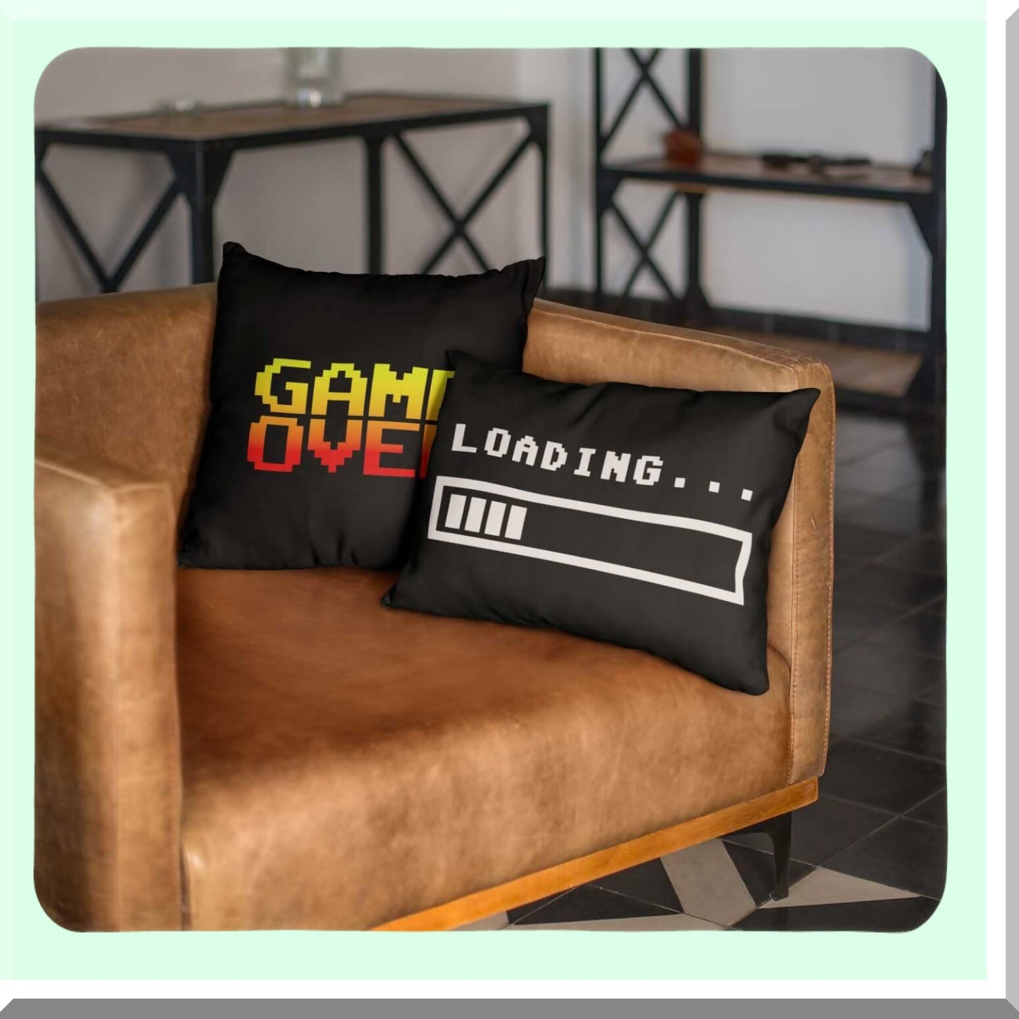 Loading Bar Patterned Throw Pillow Cover - 12x20 Inches - Decorative Cushion Case for Home Decor - Modern Design Accent Pillow Case - Cover Only