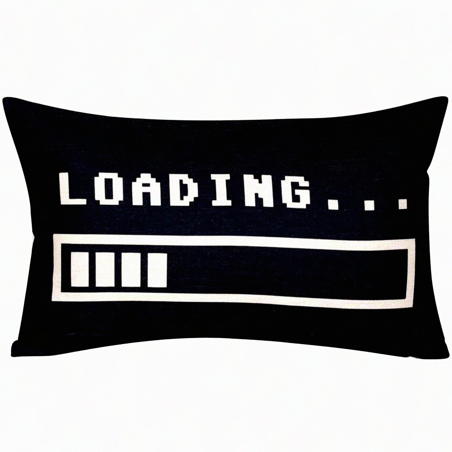 Loading Bar Patterned Throw Pillow Cover - 12x20 Inches - Decorative Cushion Case for Home Decor - Modern Design Accent Pillow Case - Cover Only