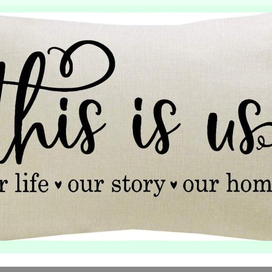 Farmhouse Pillow Cover 12" x 20" with Family Quote