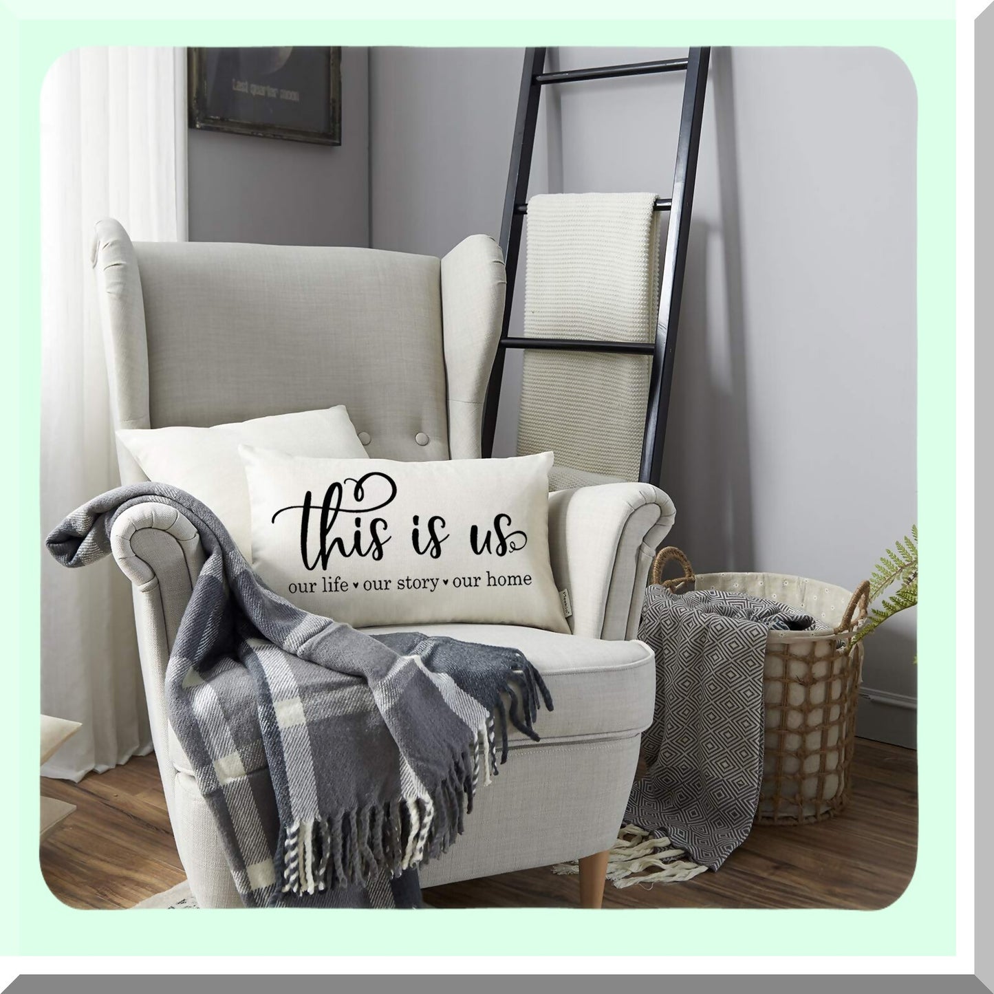 Rustic Family Quote Lumbar Pillow - Farmhouse Decor Saying Cover - Housewarming Gift for Family Room - 12" x 20" Farmhouse Pillow Cover
