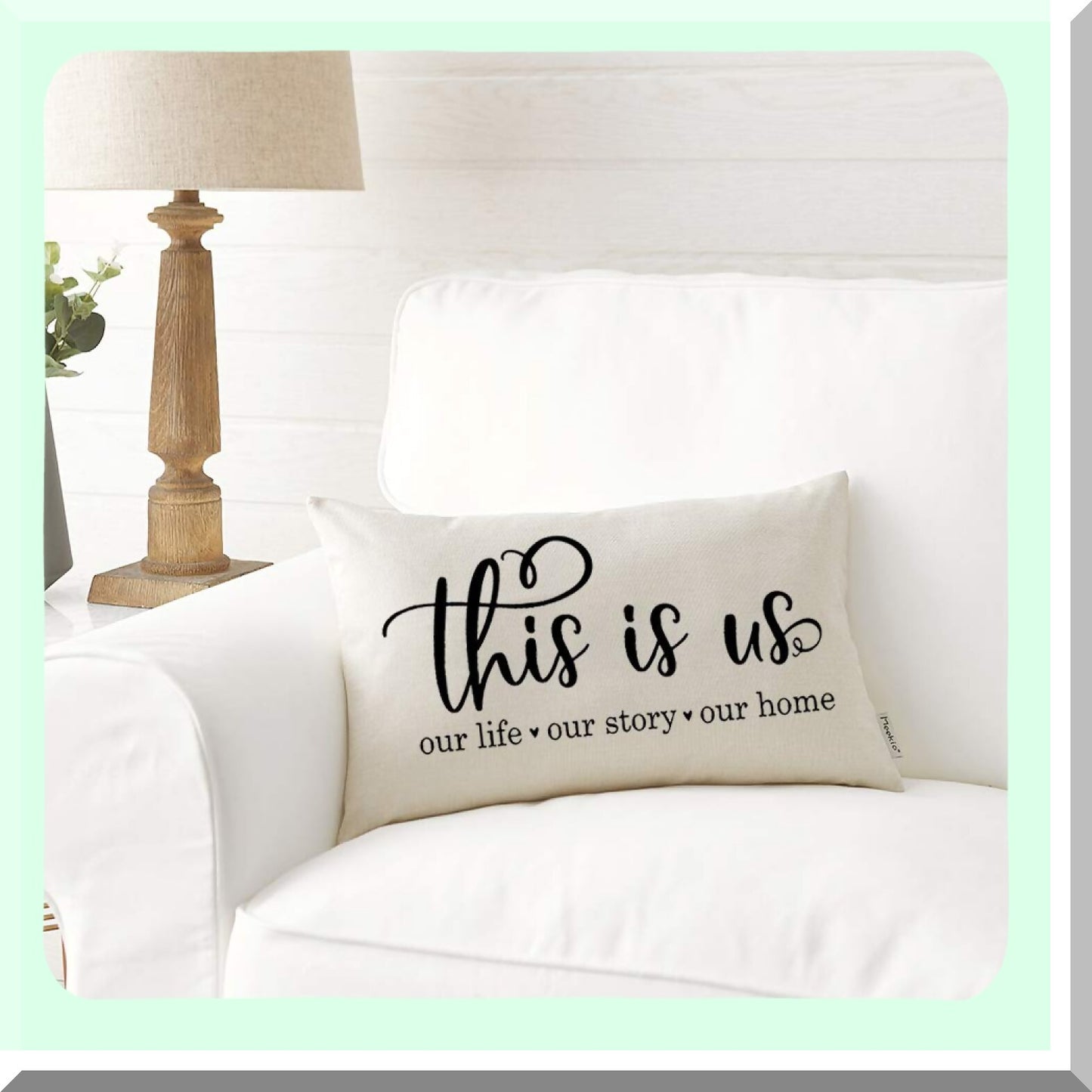 Rustic Family Quote Lumbar Pillow - Farmhouse Decor Saying Cover - Housewarming Gift for Family Room - 12" x 20" Farmhouse Pillow Cover