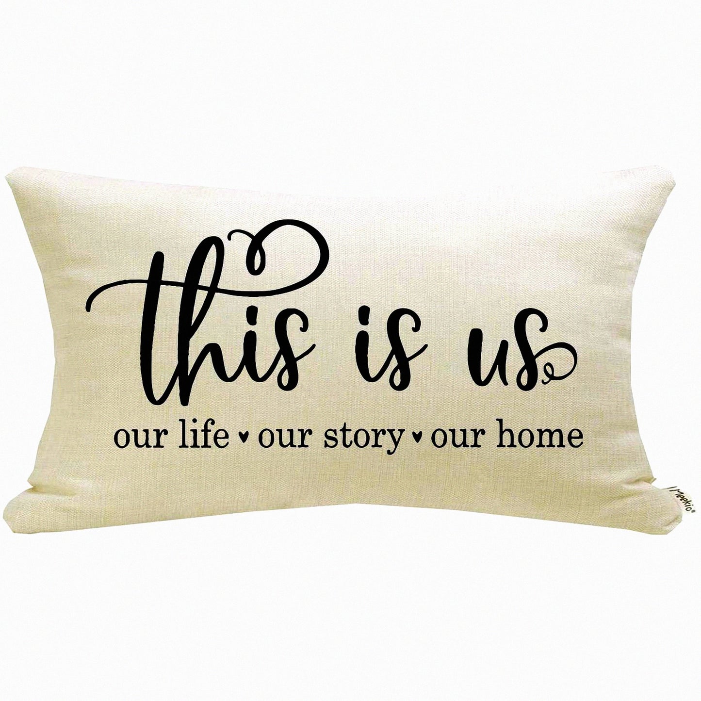 Rustic Family Quote Lumbar Pillow - Farmhouse Decor Saying Cover - Housewarming Gift for Family Room - 12" x 20" Farmhouse Pillow Cover