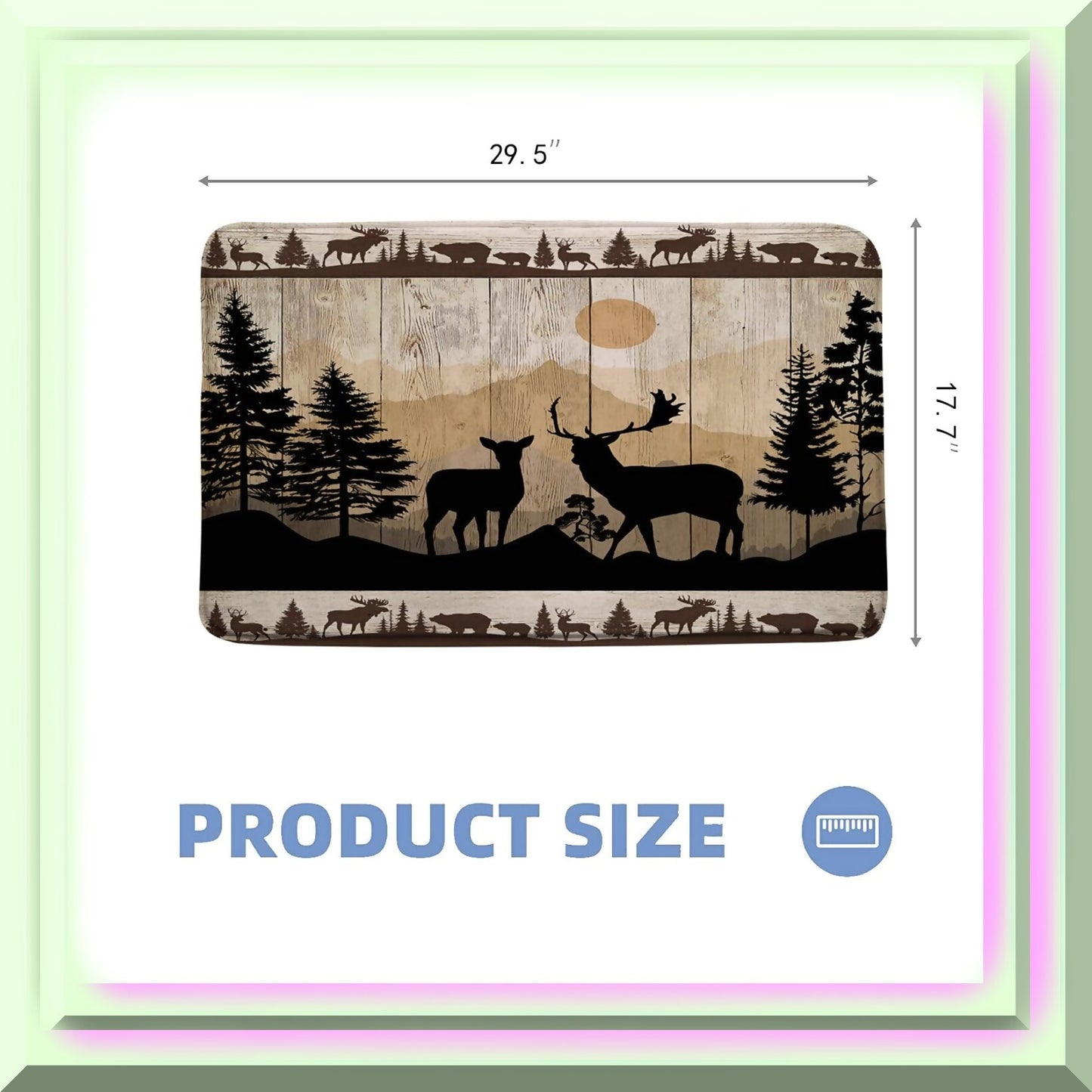 Deer Bath Mat Wooden Board 17.7"x29.5"