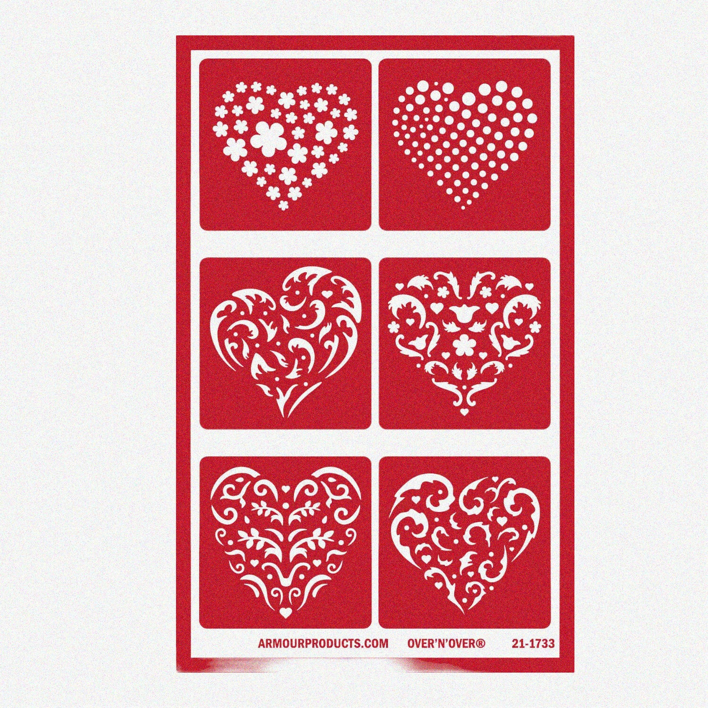 Floral Hearts Glass Etching Sheets 5x8 inches