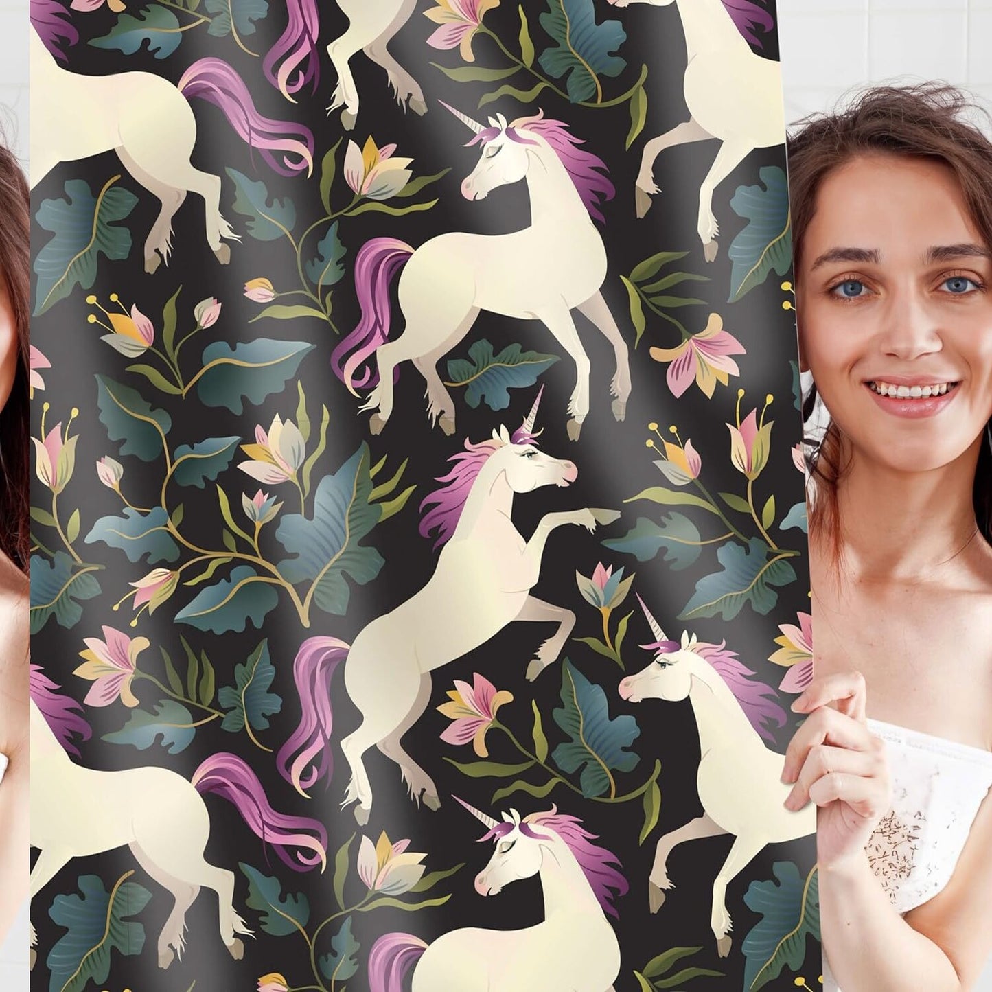 Unicorn Shower Curtain Waterproof Polyester 72x72 inch
