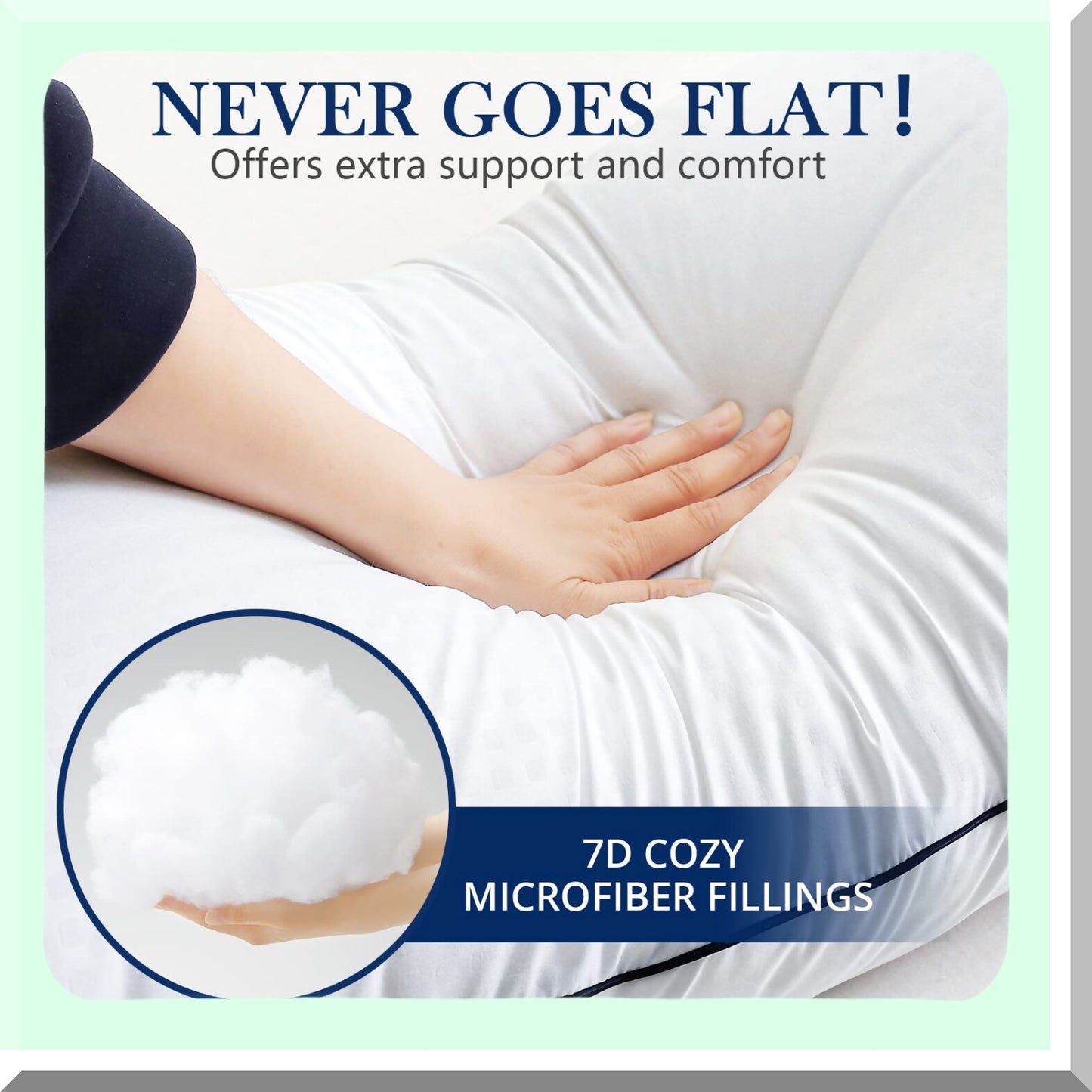 SleepEase Body Bliss Pillow - Firm & Fluffy 20X54 Insert for Adults, Sleeping & Back Pain Relief - Long Full Body Support & Comfort