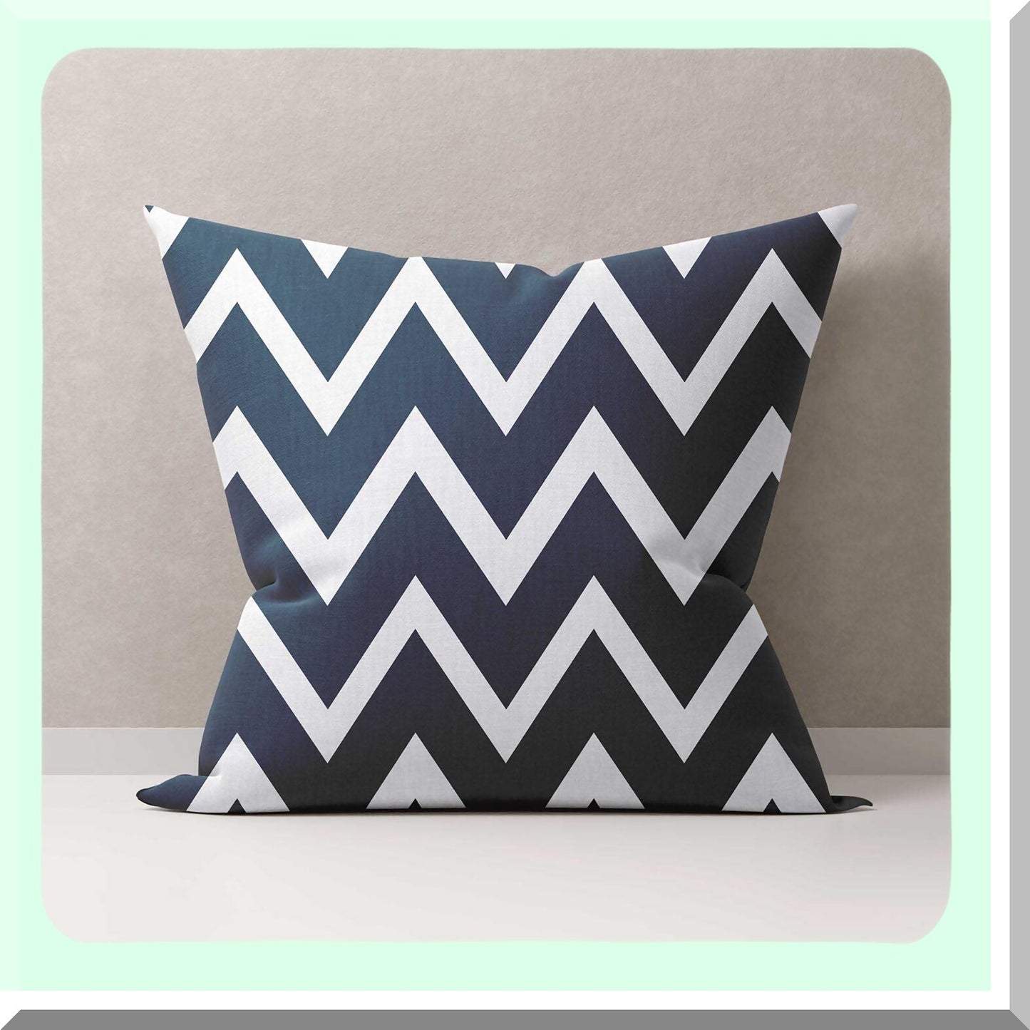 Modern Blue Geo Pillow Set - 18x18 Decorative Throw Covers for Couch & Living Room. Light Blue & Gray Cushion Cases for Bed, Outdoor, Car.