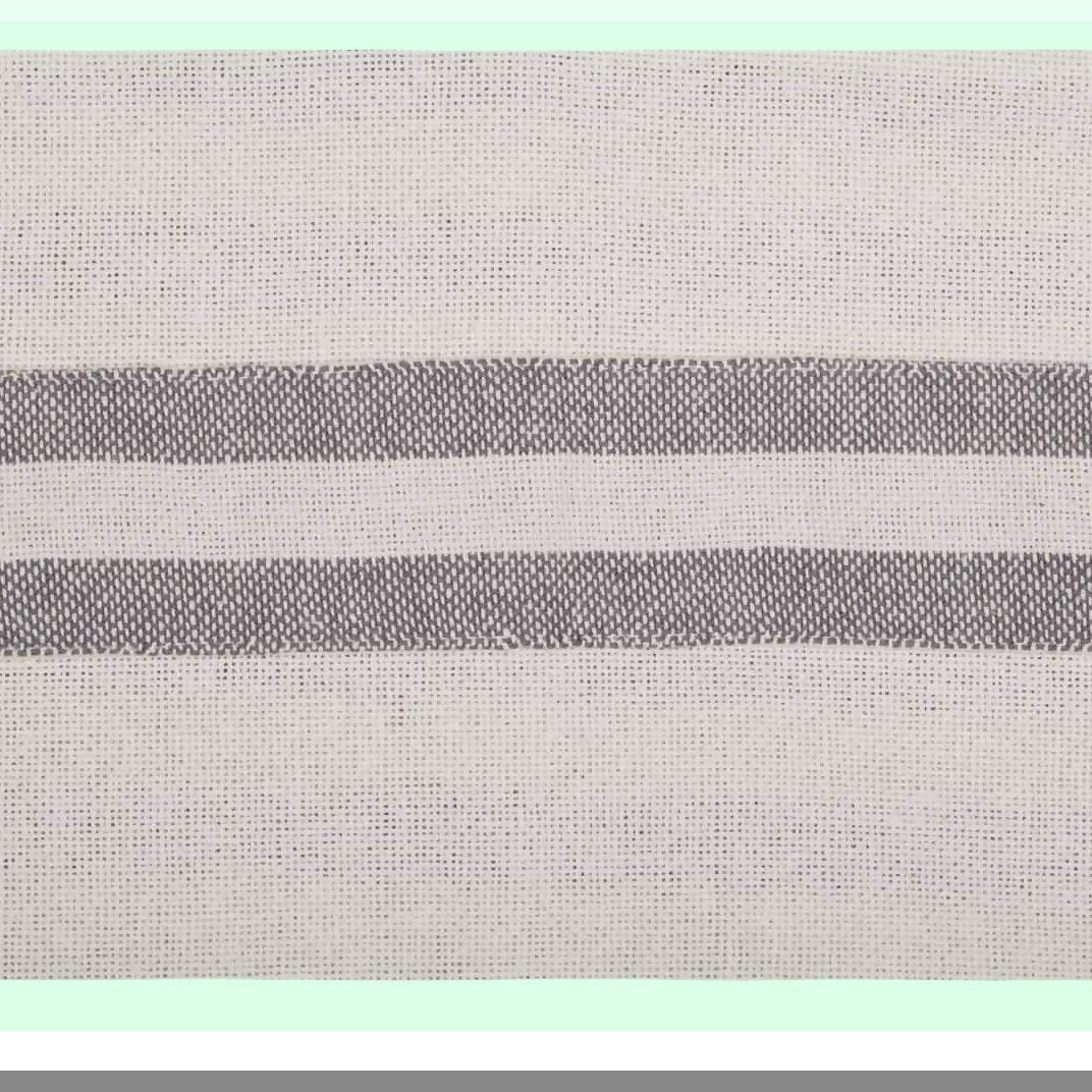 Vintage Farmhouse Stripe Pillow Cover - Rustic Gray & White Throw - Cottage Decor Accent - 12x20 Inch Grain Sack Style Bedding