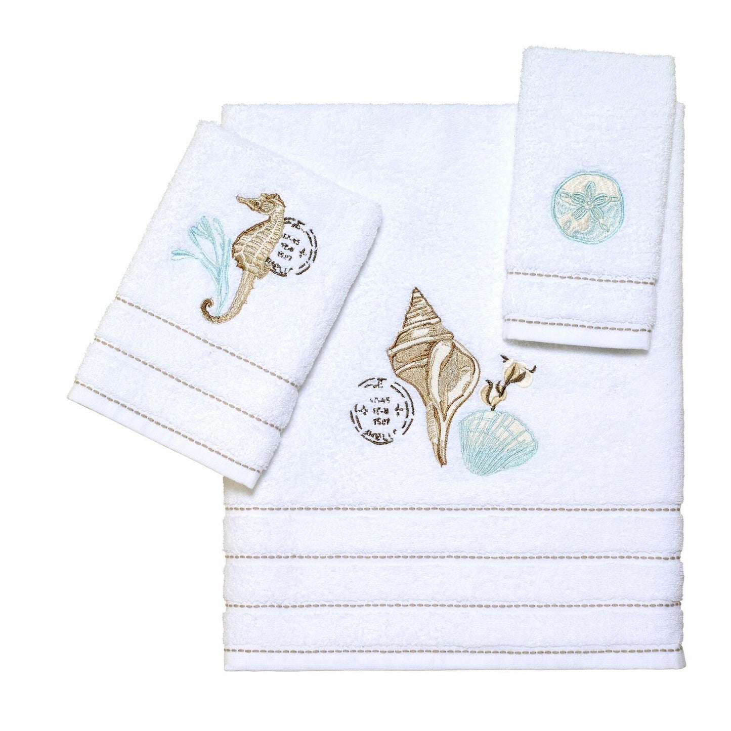 3pc White Cotton Towel Set