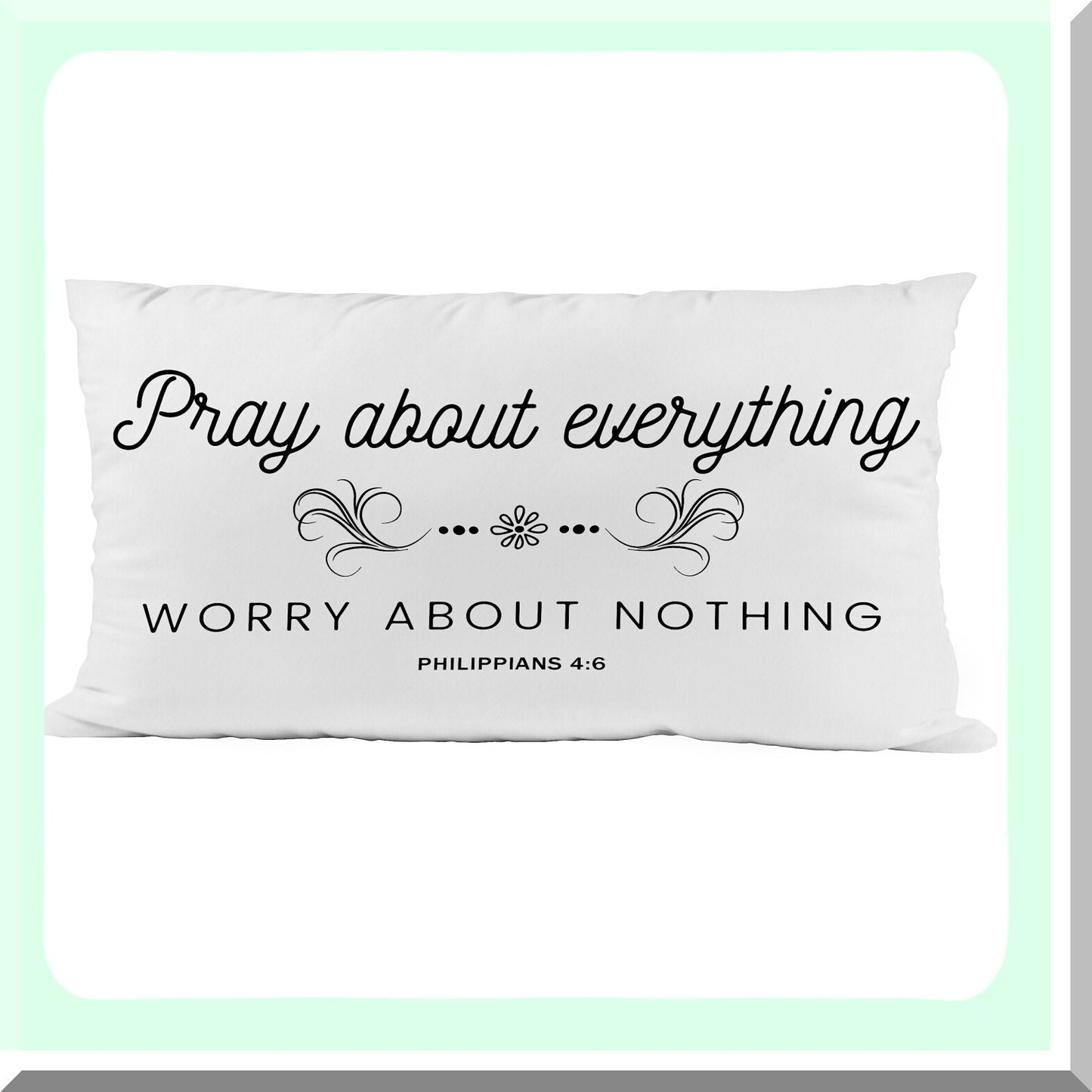 Faithful Words Farmhouse Pillow Cover - Bible Verse Decor for Sofa Couch Bed - Christian Art Cushion - Religious Housewarming Gift - 20x12 Inch