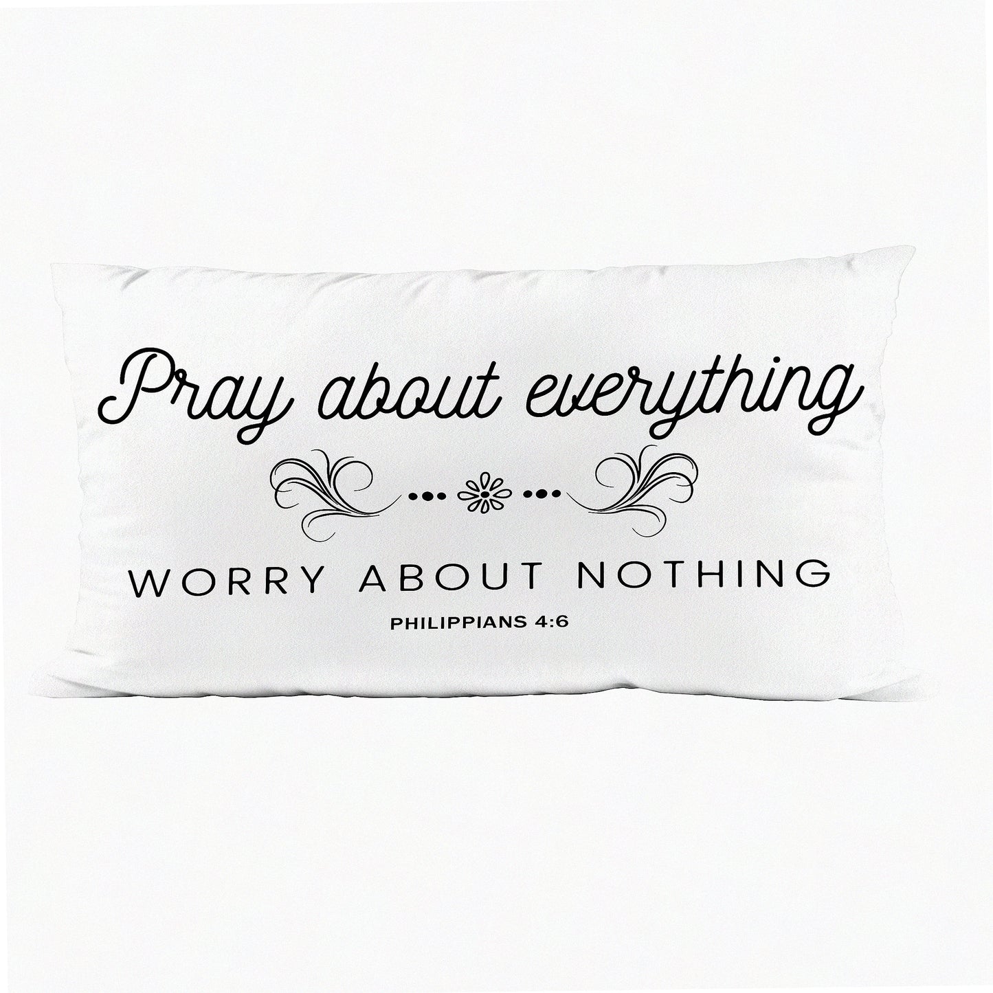 Faithful Words Farmhouse Pillow Cover - Bible Verse Decor for Sofa Couch Bed - Christian Art Cushion - Religious Housewarming Gift - 20x12 Inch