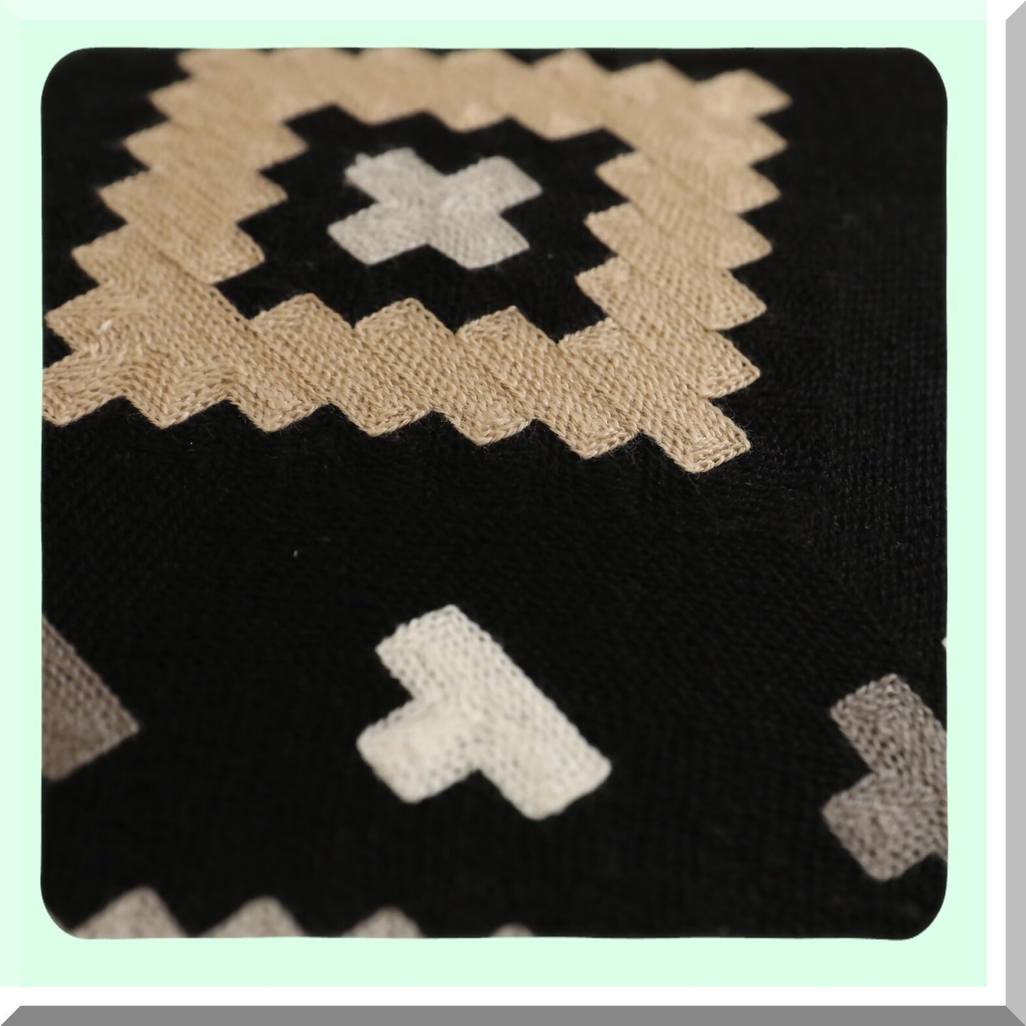 Southwest Boho Geometric Pillow Cover Set - Pack of 2 Black White Gray Brown Tribal Embroidery Throw Pillowcase for Modern Farmhouse Decor, 18"x18"