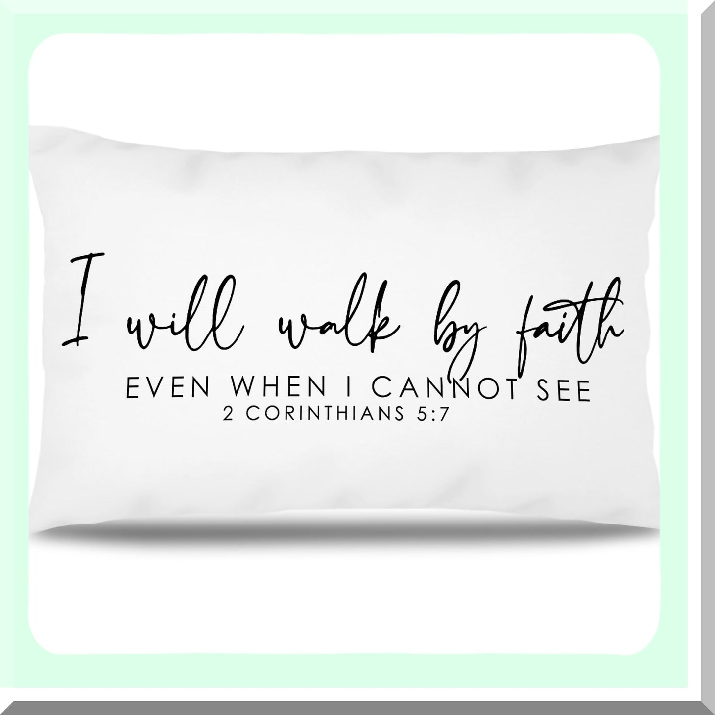 Faithful Journey 12x20 Pillow Cover - Inspirational Christian Gifts for Women - Walk by Faith Decorative Pillow Case - Bed Pillow Cover