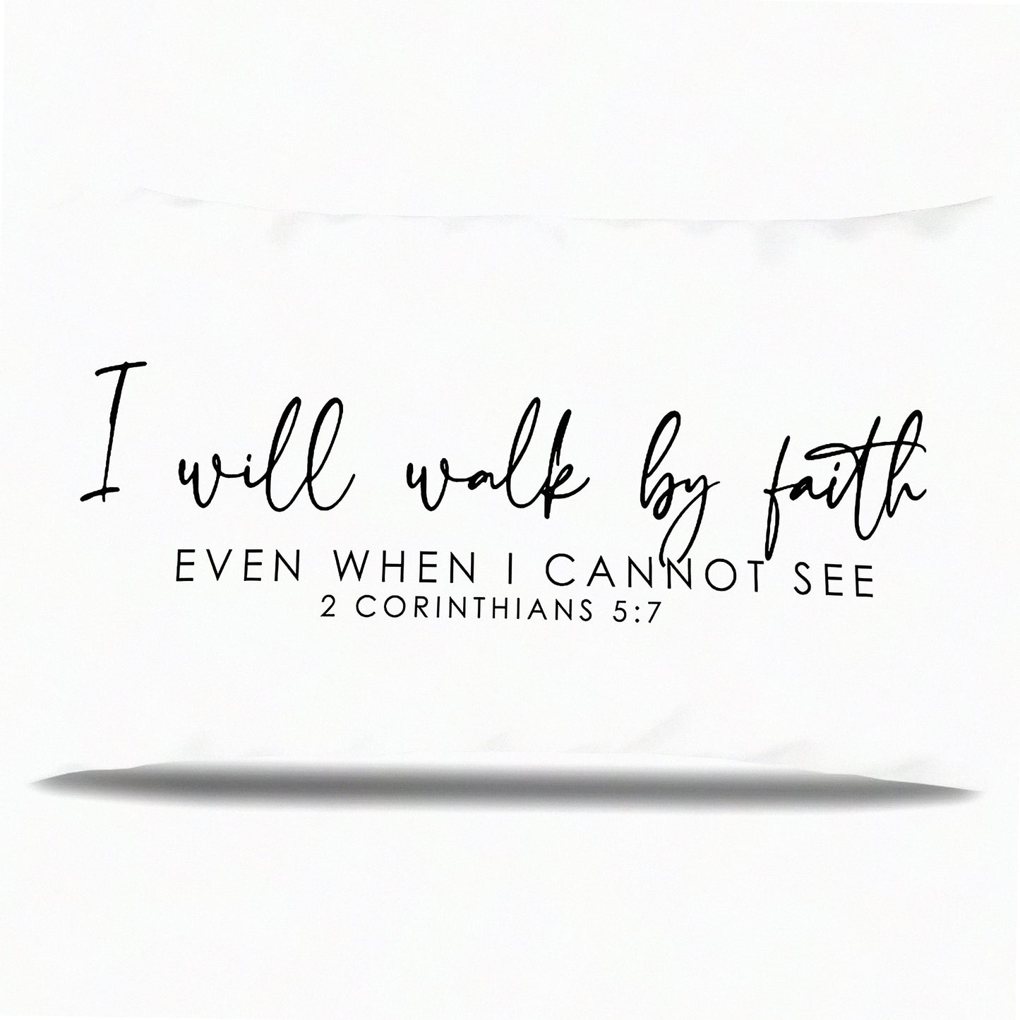 Faithful Journey 12x20 Pillow Cover - Inspirational Christian Gifts for Women - Walk by Faith Decorative Pillow Case - Bed Pillow Cover