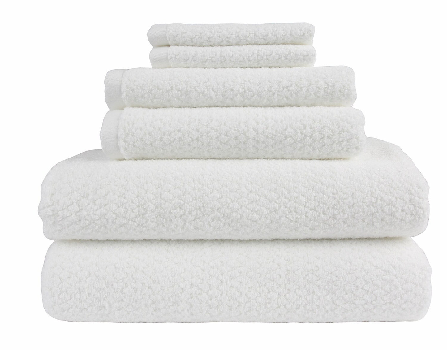 Diamond Jacquard 6-Piece White Bath Towel Set