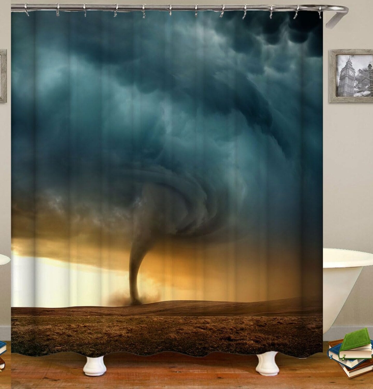 Dark Clouds in Sky Shower Curtain Set 72x72 Inches
