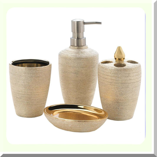 Golden Shimmer Bath Accessory Set