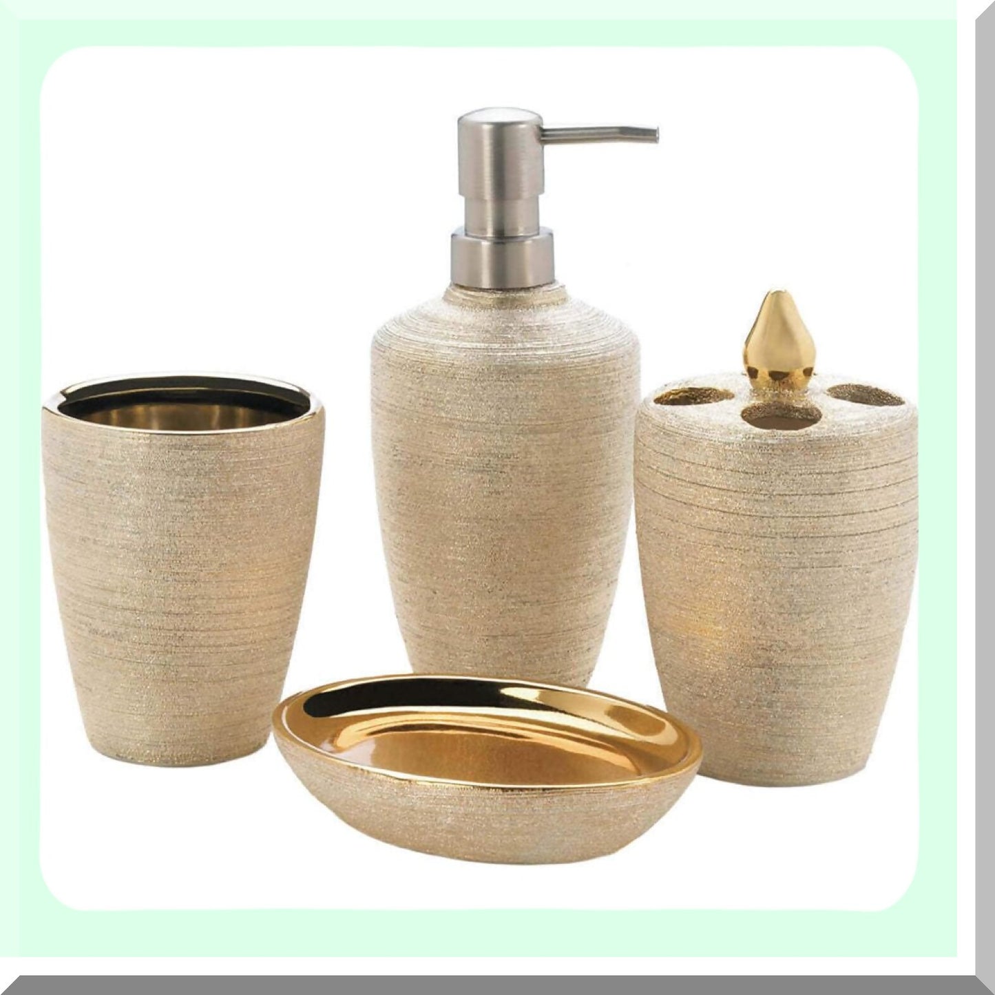 Golden Shimmer Bath Accessory Set