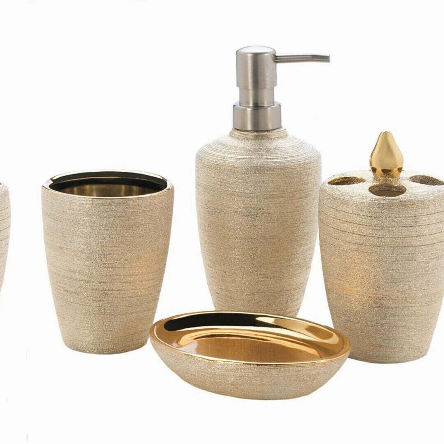 Golden Shimmer Bath Accessory Set