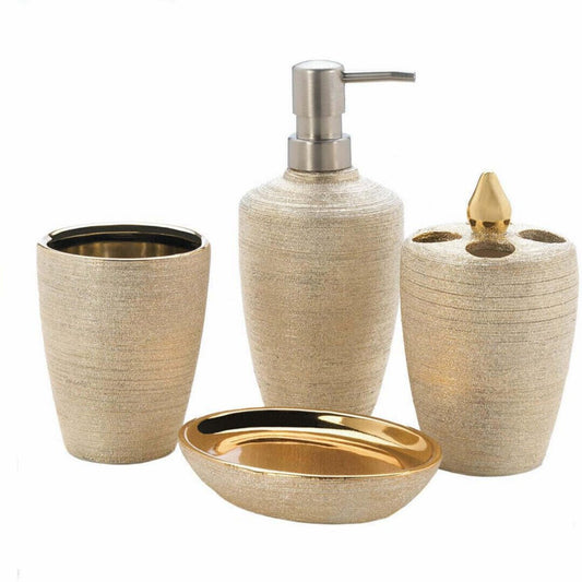 Golden Shimmer Bath Accessory Set