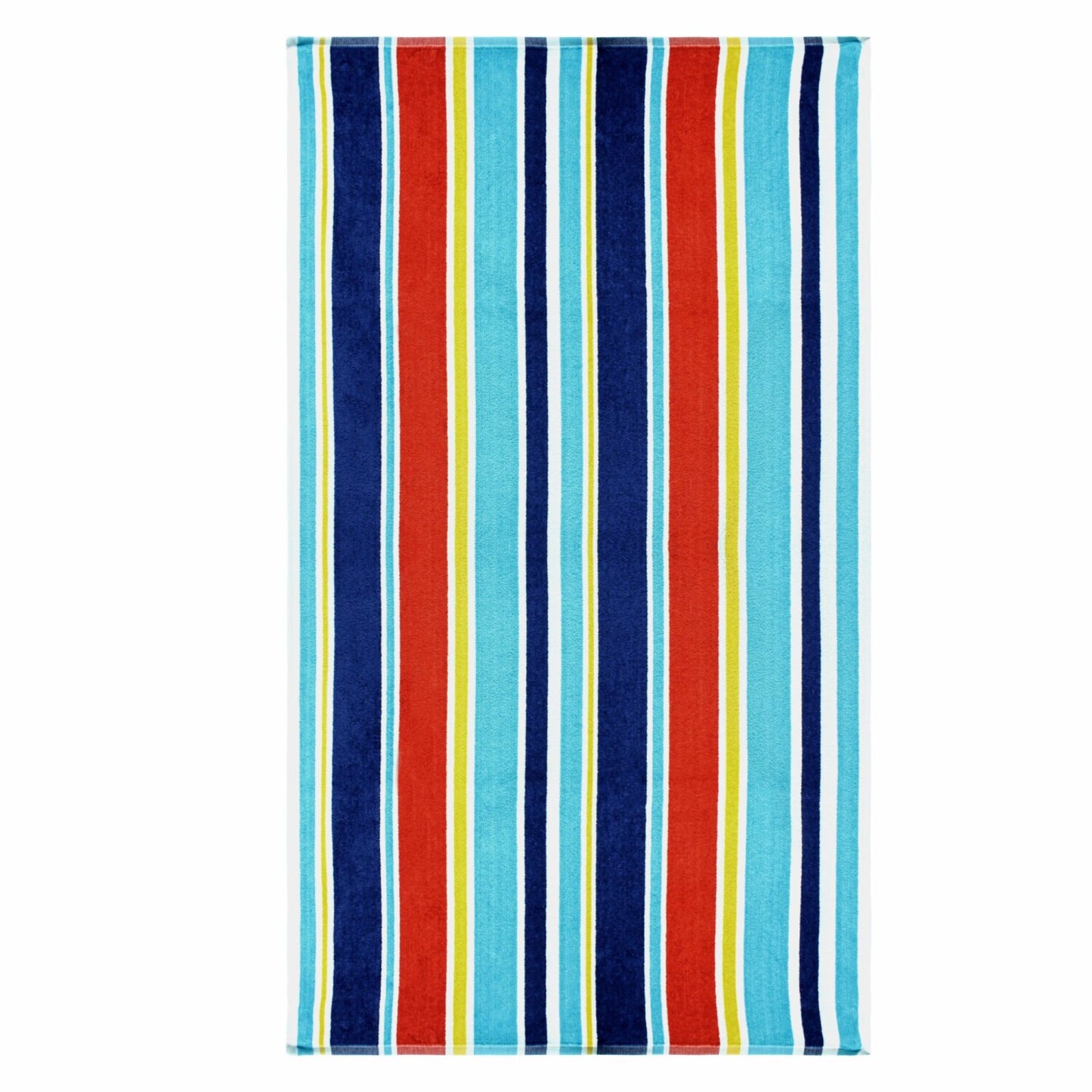 Oversized Cotton Beach Towel Multicolor Stripes 34" x 64"