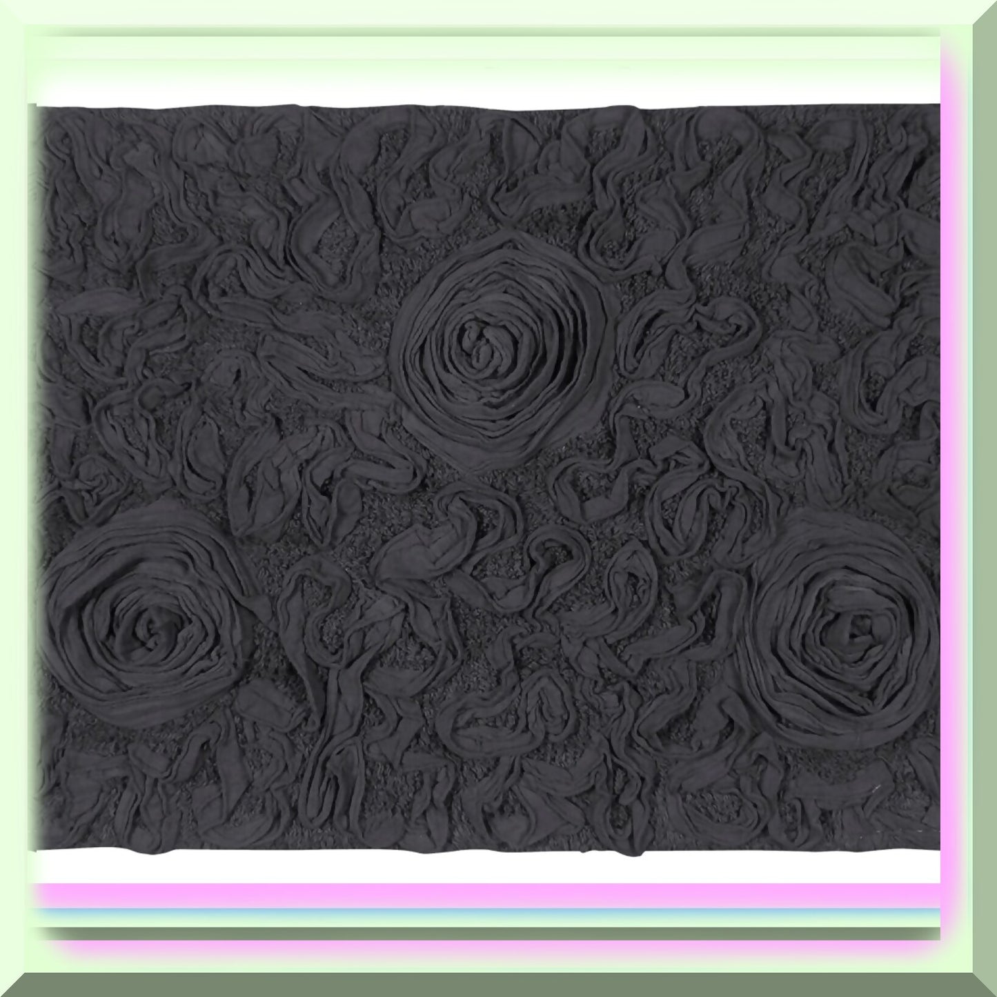 100% Cotton Gray Bath Rug 21x34 Rectangle