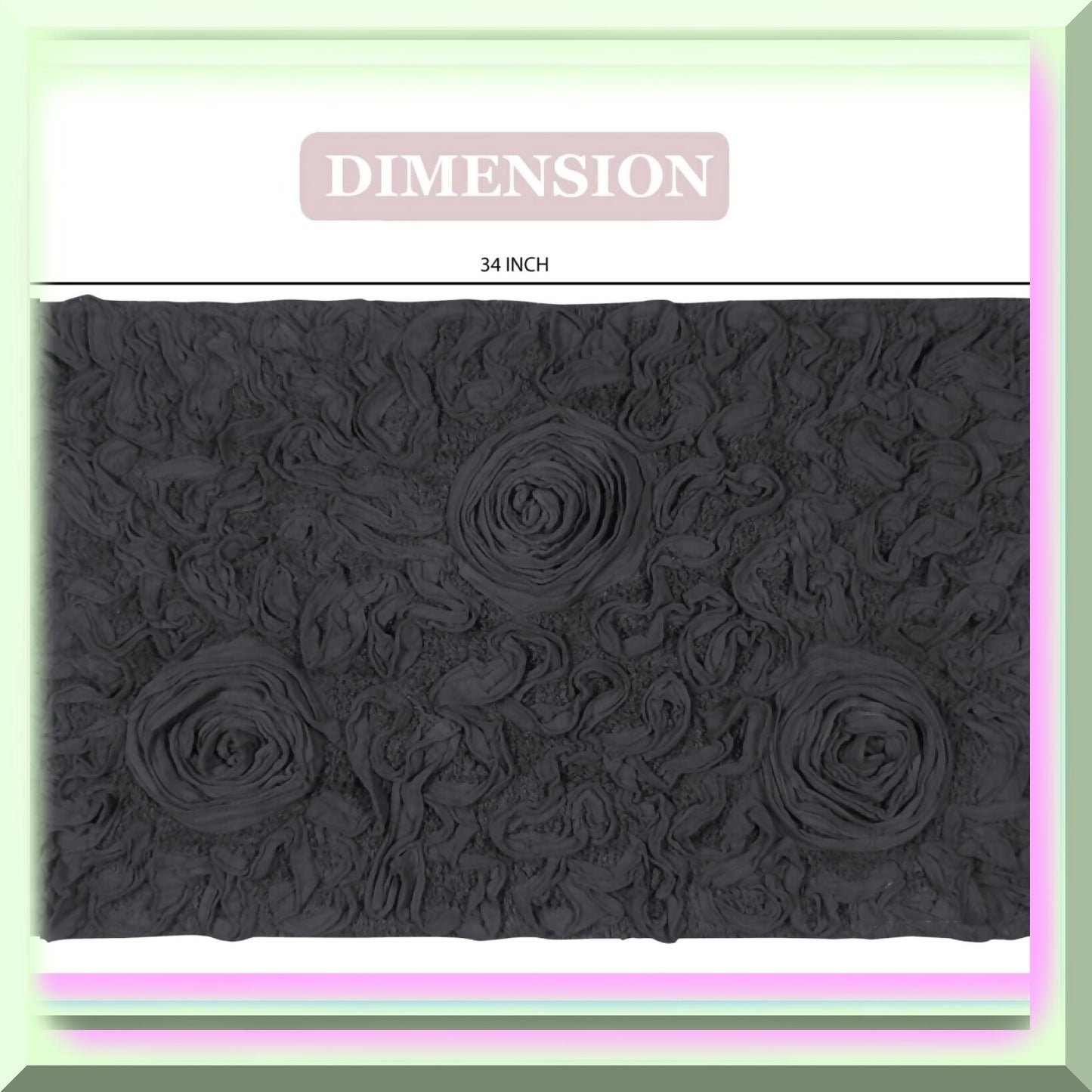 100% Cotton Gray Bath Rug 21x34 Rectangle