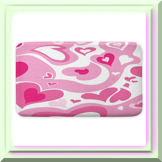 Cartoon Hearts Bath Mat 17x29 Inch