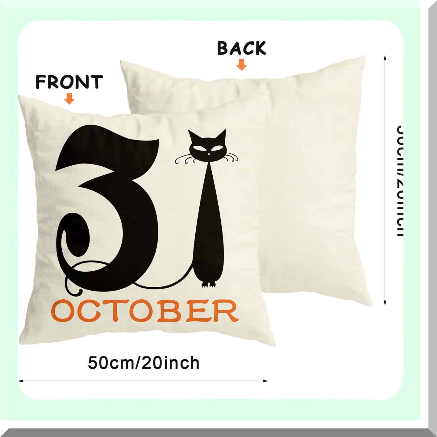 Halloween Spider Web Cat Skull Pillow Covers Set - Farmhouse Decorative Cushion Case 20x20 Indoor Outdoor Party Supplies Throw Pillows Cover