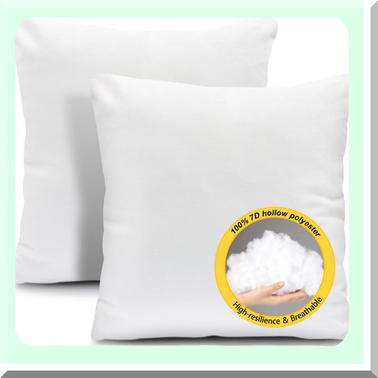 White Euro Pillow Inserts Set of 2 Compatible with 26x26 Inches Pillows
