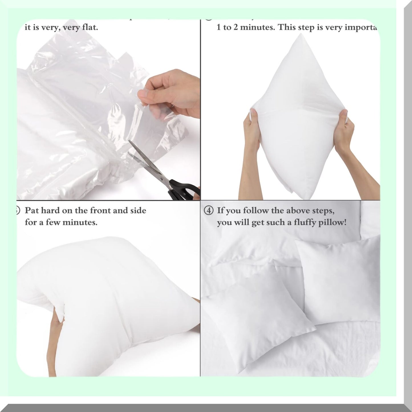 White Euro Pillow Inserts Set of 2 - 26x26 Inches Square Form Stuffer for Indoor Decorative Throw Pillows on Bed, Couch, Car - Polyester Fibers