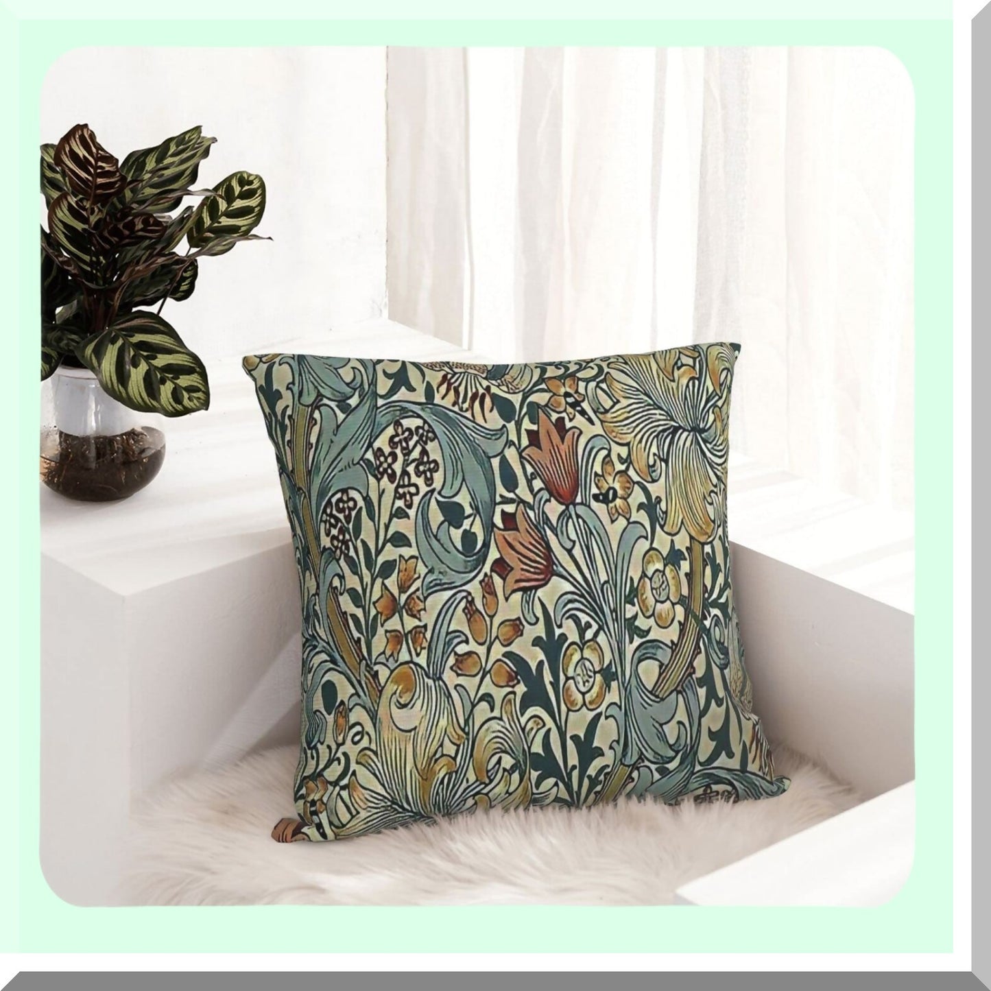 Velvet Bloom Decor 18x18 - Floral Throw Pillow Covers for Bedroom & Living Room - Aesthetic Cushion Case for Sofa & Couch - William Design