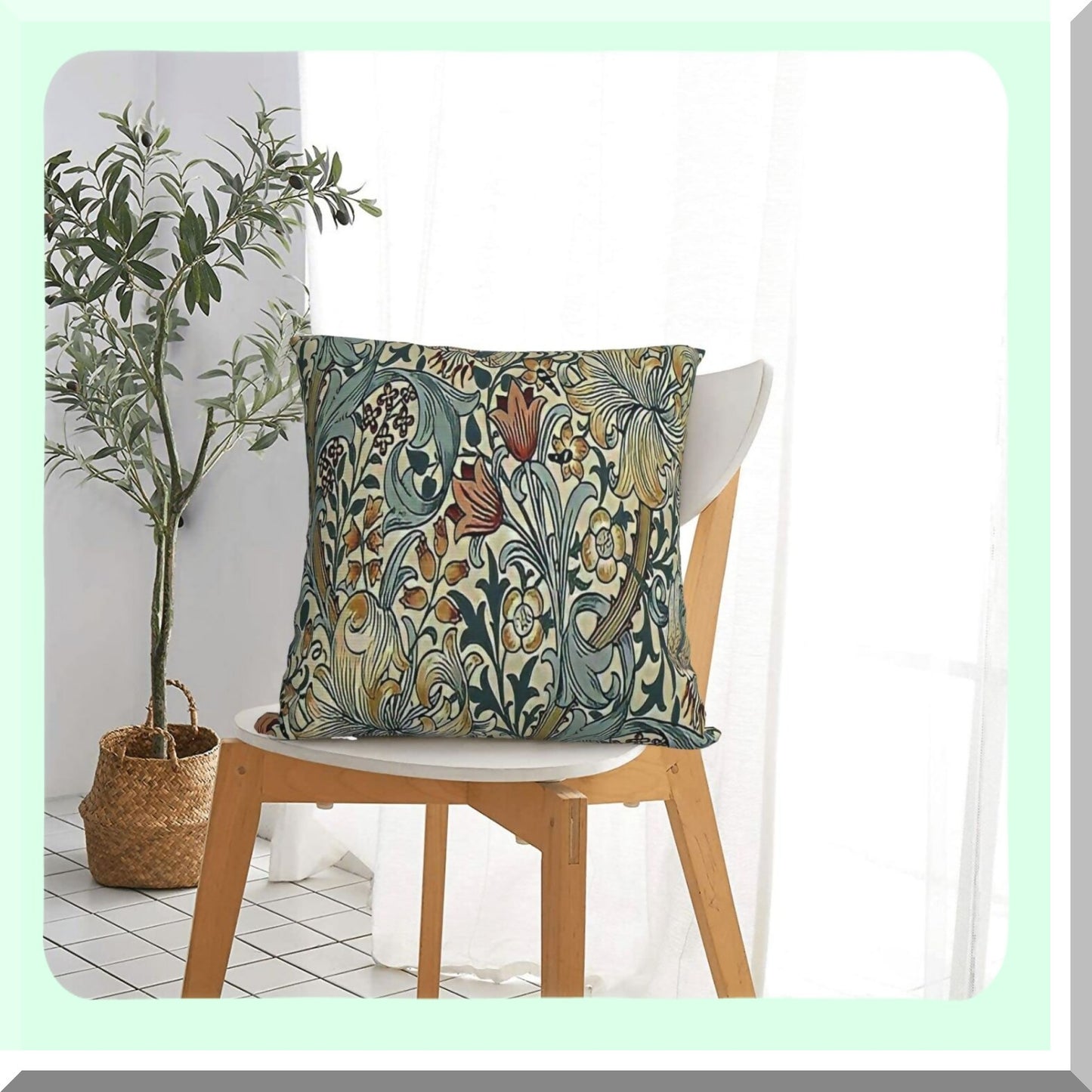 Velvet Bloom Decor 18x18 - Floral Throw Pillow Covers for Bedroom & Living Room - Aesthetic Cushion Case for Sofa & Couch - William Design