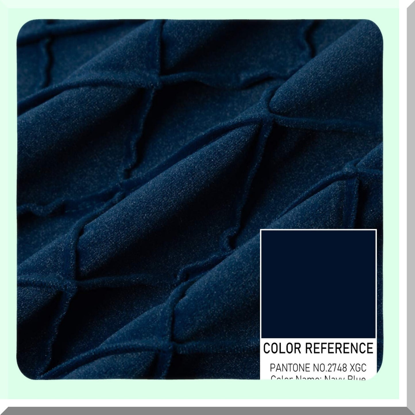 Velvet Pleated Navy Blue Lumbar Pillow Cover - Soft Decorative Throw Cushion Case for Couch & Bedroom - 12x20 Inch - Small & Textured - 1PC