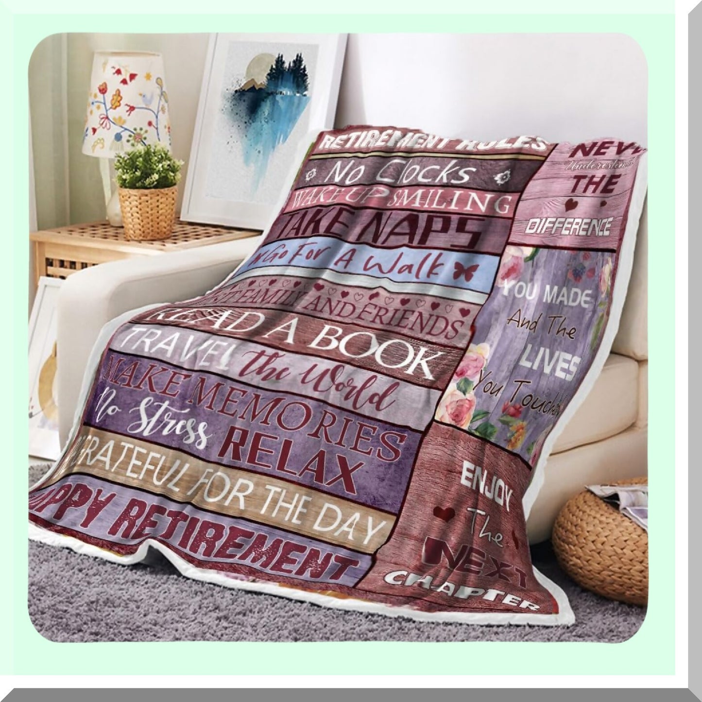 CozyRetreat Retirement Throw Blanket - Soft Fleece Flannel, Perfect for Teacher Retirement Gifts, Bed, Couch, Sofa Decor (50x60 Inches)
