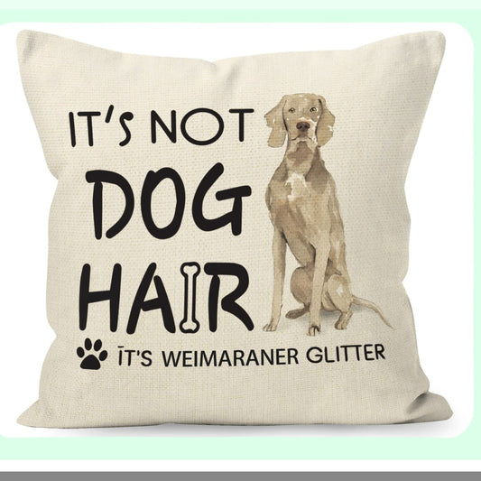 Weimaraner Glitter Throw Pillow Compatible with Dog Hair Decor