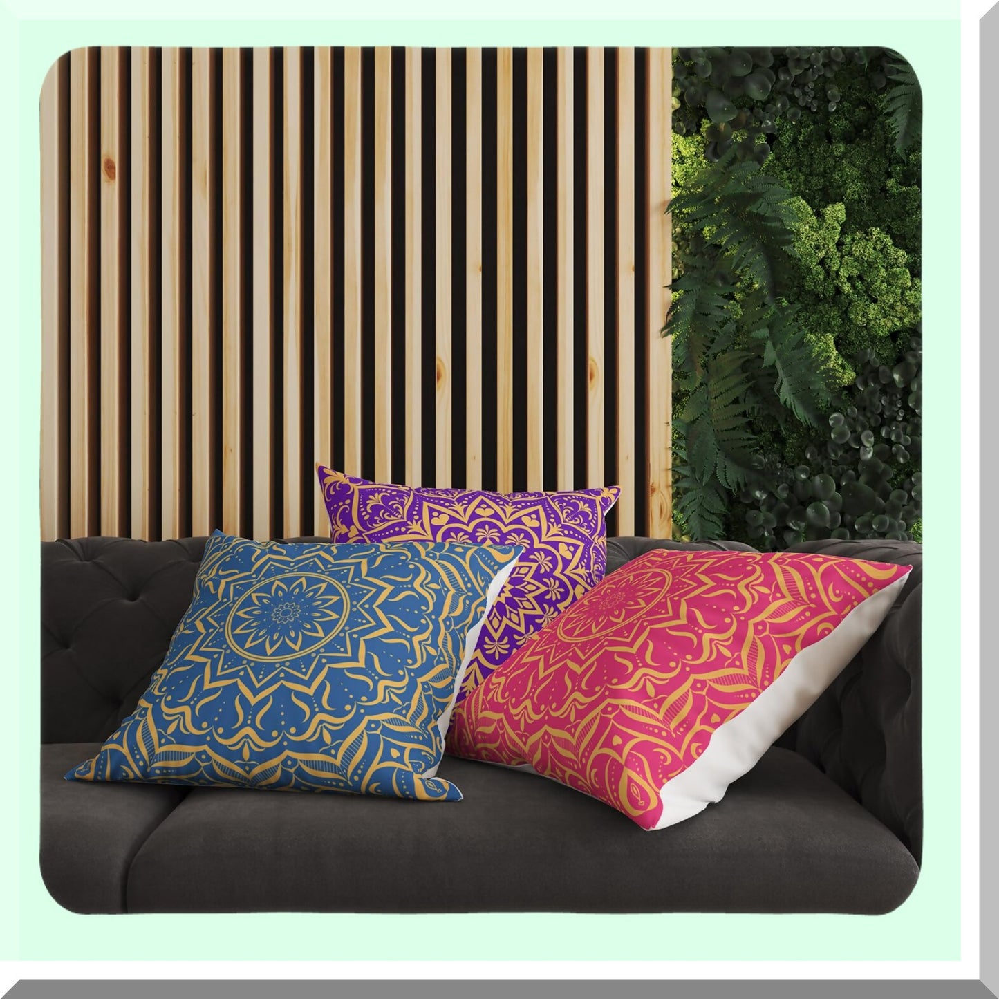 Vibrant Festive Pillow Covers Set - 18x18 Diwali Holi Decor - Colorful Diwali Home Decorations - 4 Pack Diwali Pillow Cases - Home Supplies
