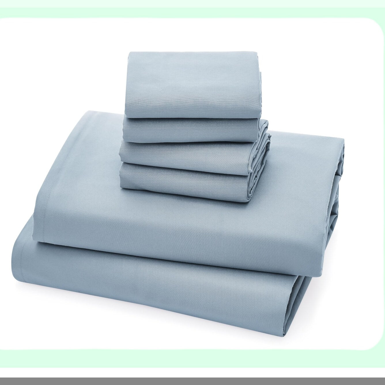 CoolBreeze EcoSilk Hotel Collection 6-Piece Bedding Set - Ultra-Soft Cooling Technology, Quick Dry, Anti-Wrinkle, Machine Washable - Size: 32658, Color: Blue