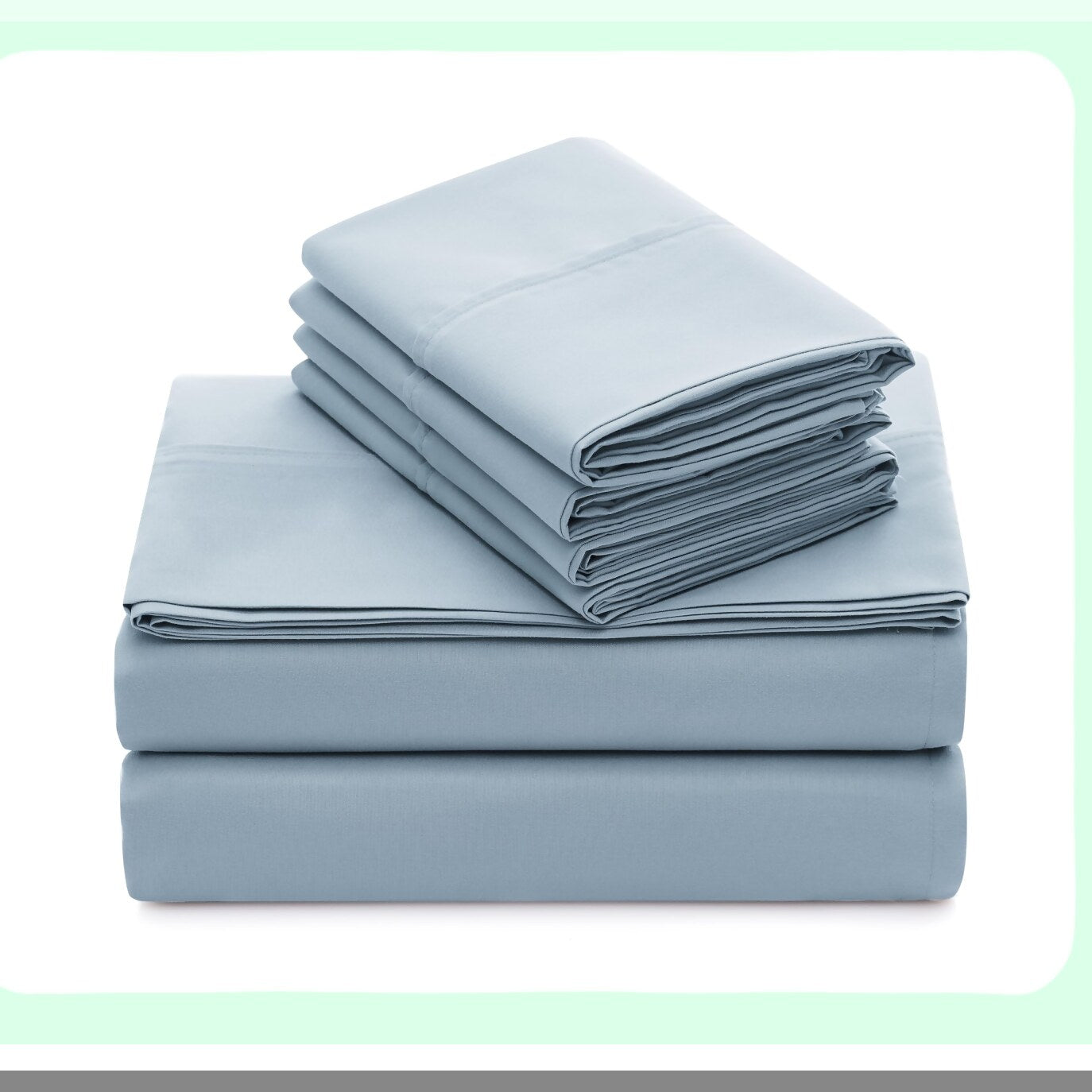 CoolBreeze EcoSilk Hotel Collection 6-Piece Bedding Set - Ultra-Soft Cooling Technology, Quick Dry, Anti-Wrinkle, Machine Washable - Size: 32658, Color: Blue