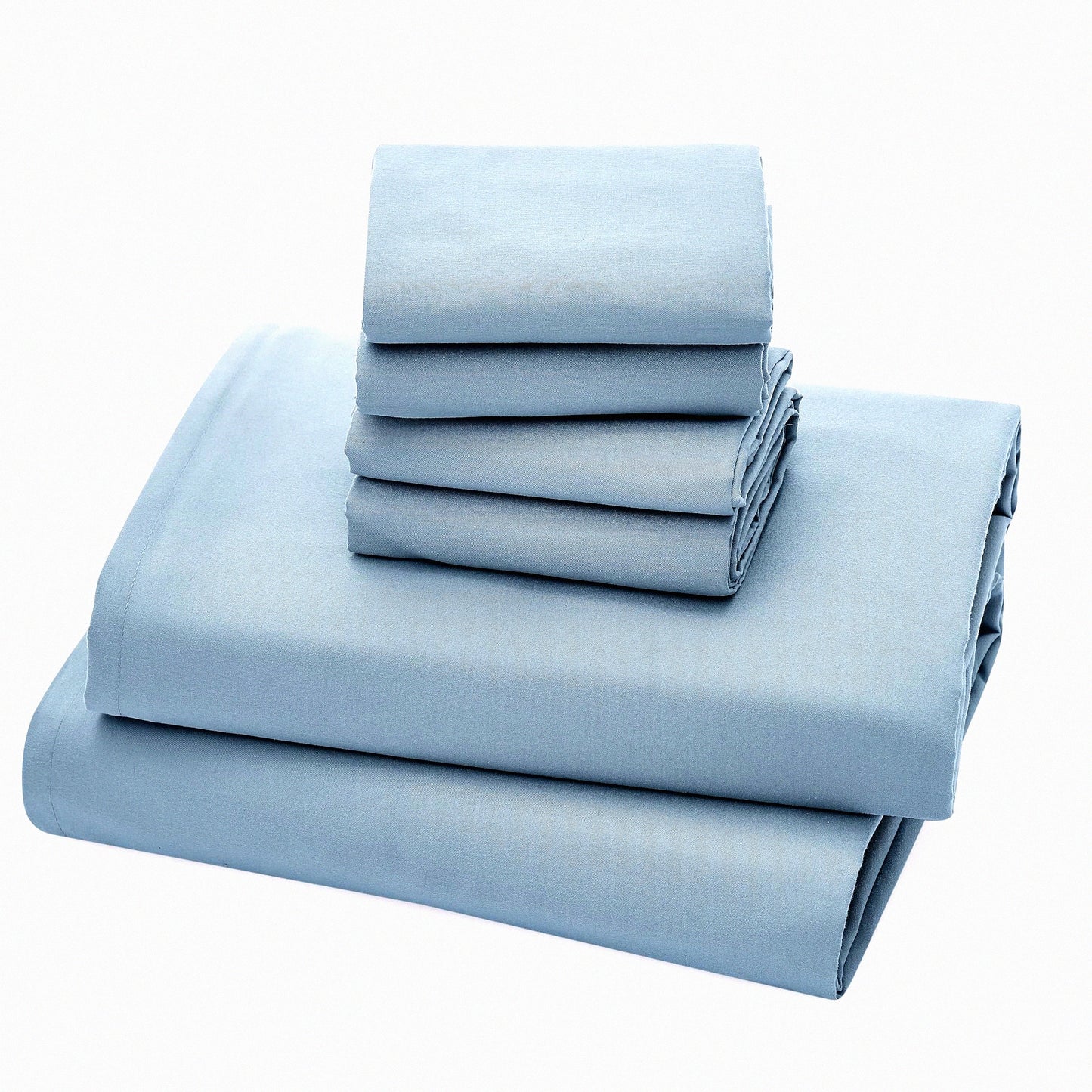 CoolBreeze EcoSilk Hotel Collection 6-Piece Bedding Set - Ultra-Soft Cooling Technology, Quick Dry, Anti-Wrinkle, Machine Washable - Size: 32658, Color: Blue