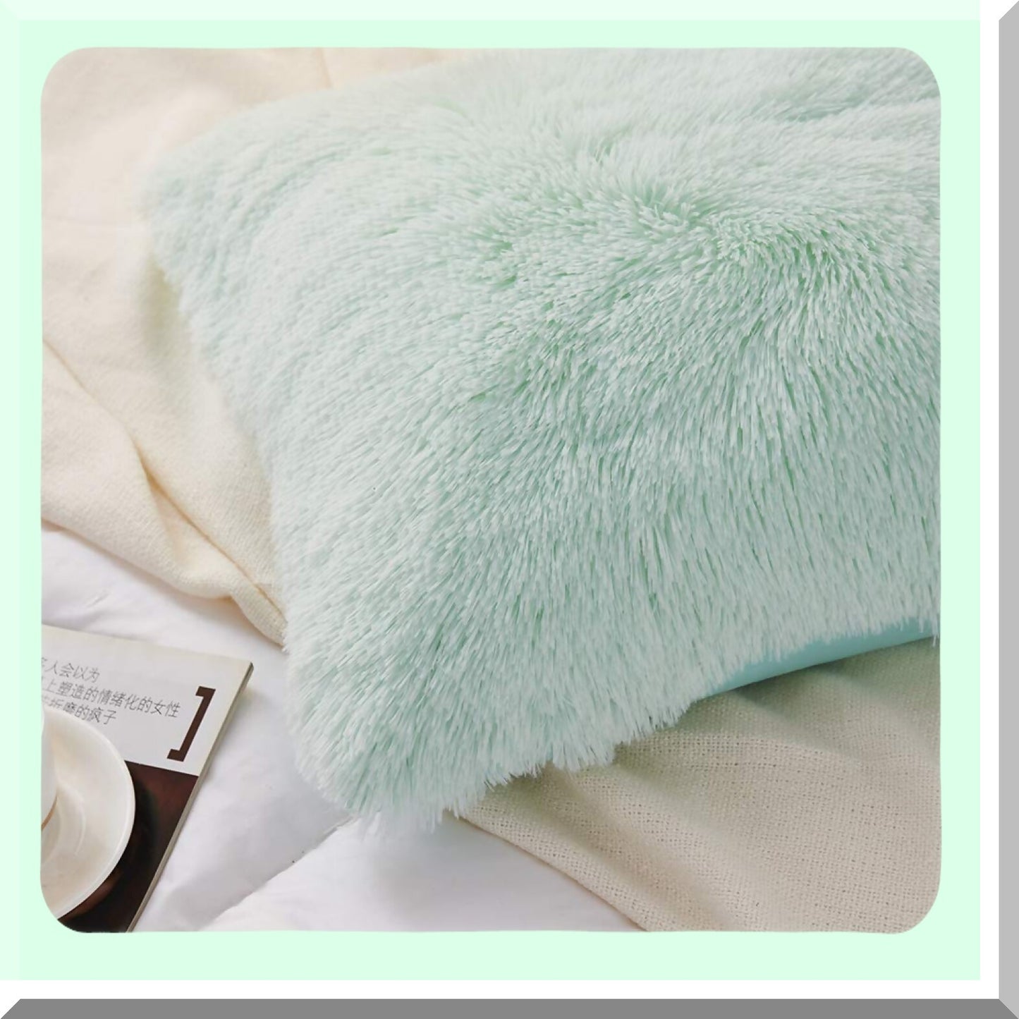 Velvet Aqua Queen Pillowcase Set - Soft Decorative Covers with Zipper Closure - Standard Size 20 x 26 Inches - Pack of 2