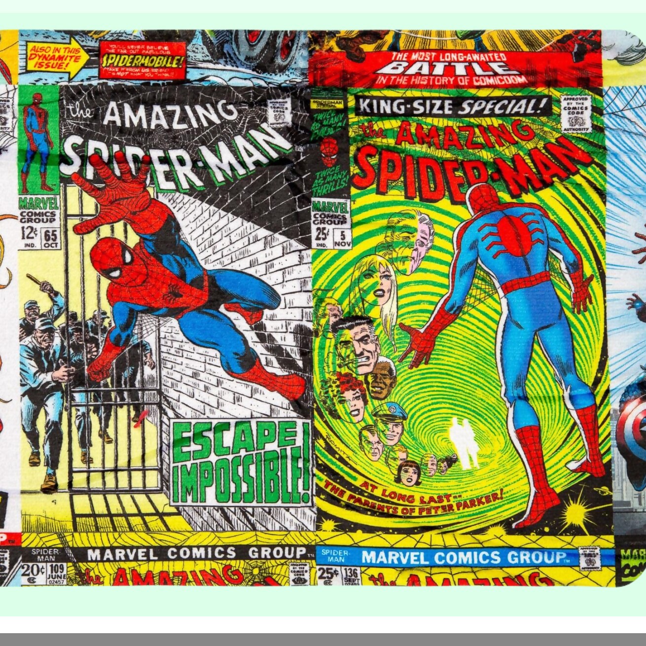 Spider-Man 60th Anniversary Blue Sherpa Throw Blanket - Cozy Marvel Collectible