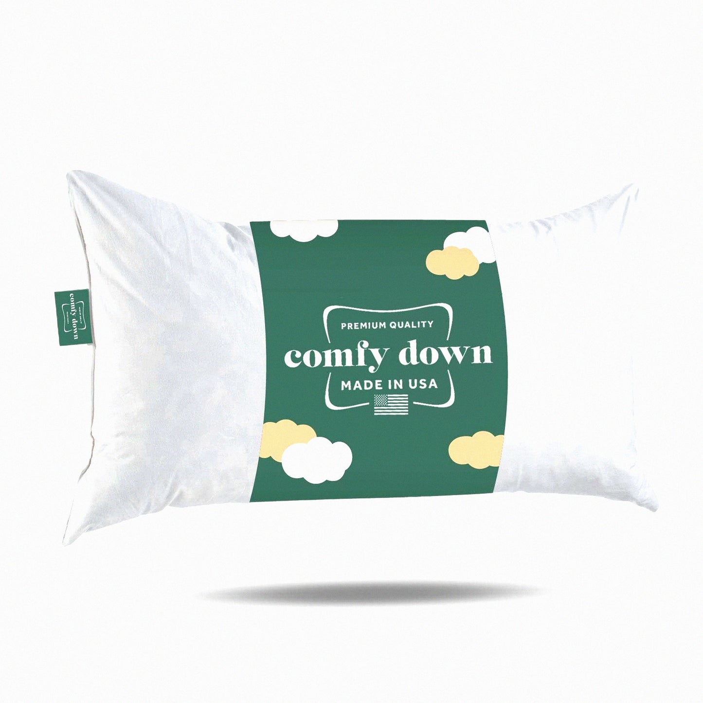 Luxury Down Feather Rectangle Pillow Insert - 100% Cotton Cover, 233 Thread Count - Made in USA - Decorative Throw Pillow Insert 16x26 Single