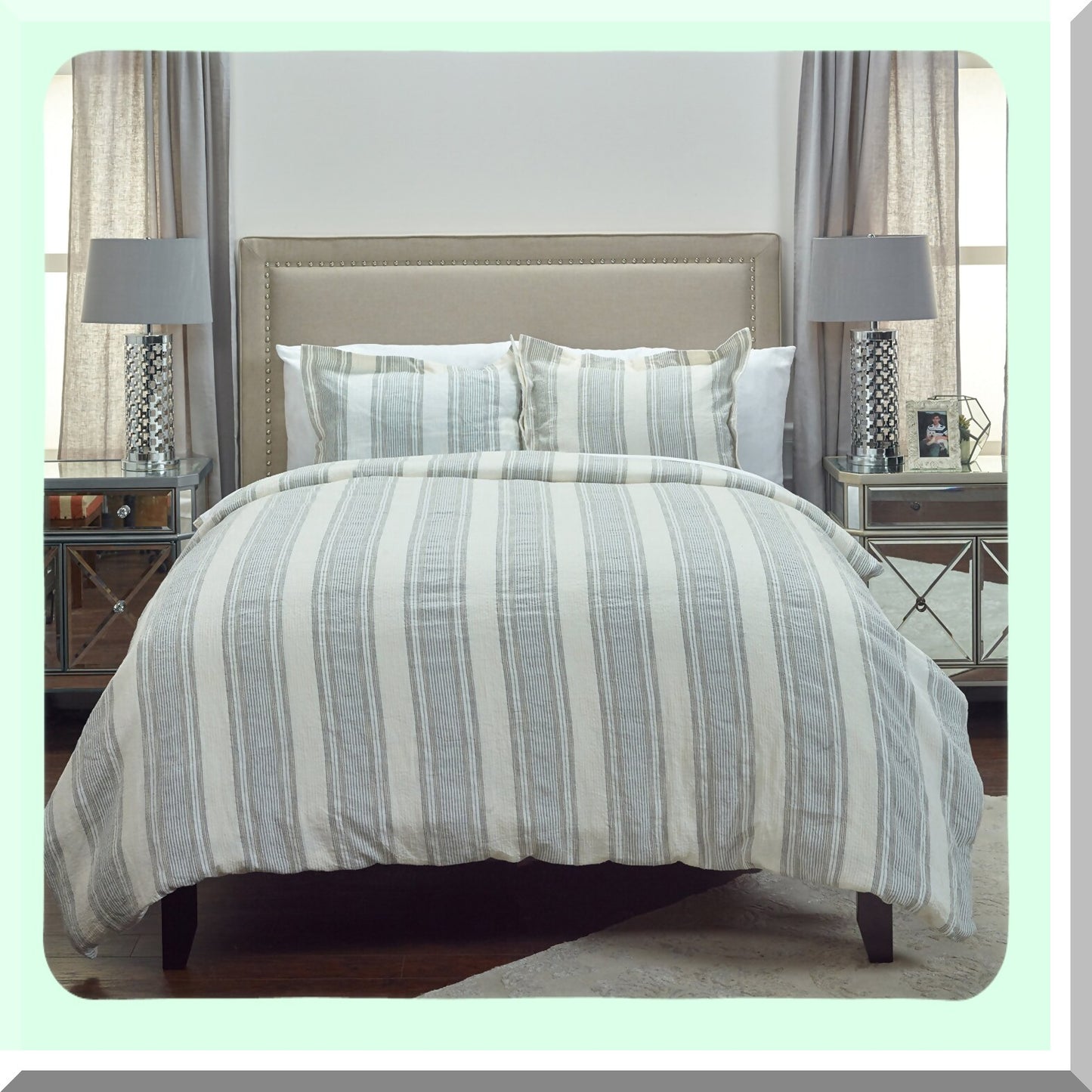 Luxury Plush Gray White Neutral Sham - 20x36 Inch Soft Pillow Cover - Premium Bedding Decor for Bedroom - Cozy Home Accent Piece