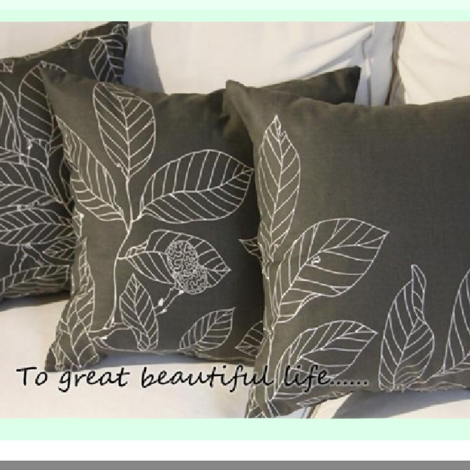 Floral Cotton Print Pillow Cover Collection - 100% Cotton Decorative Throw Pillow Shams in 14 Colors & 10 Sizes - Light Black, Peach Blossom, Red Rosebush - 12"x20"