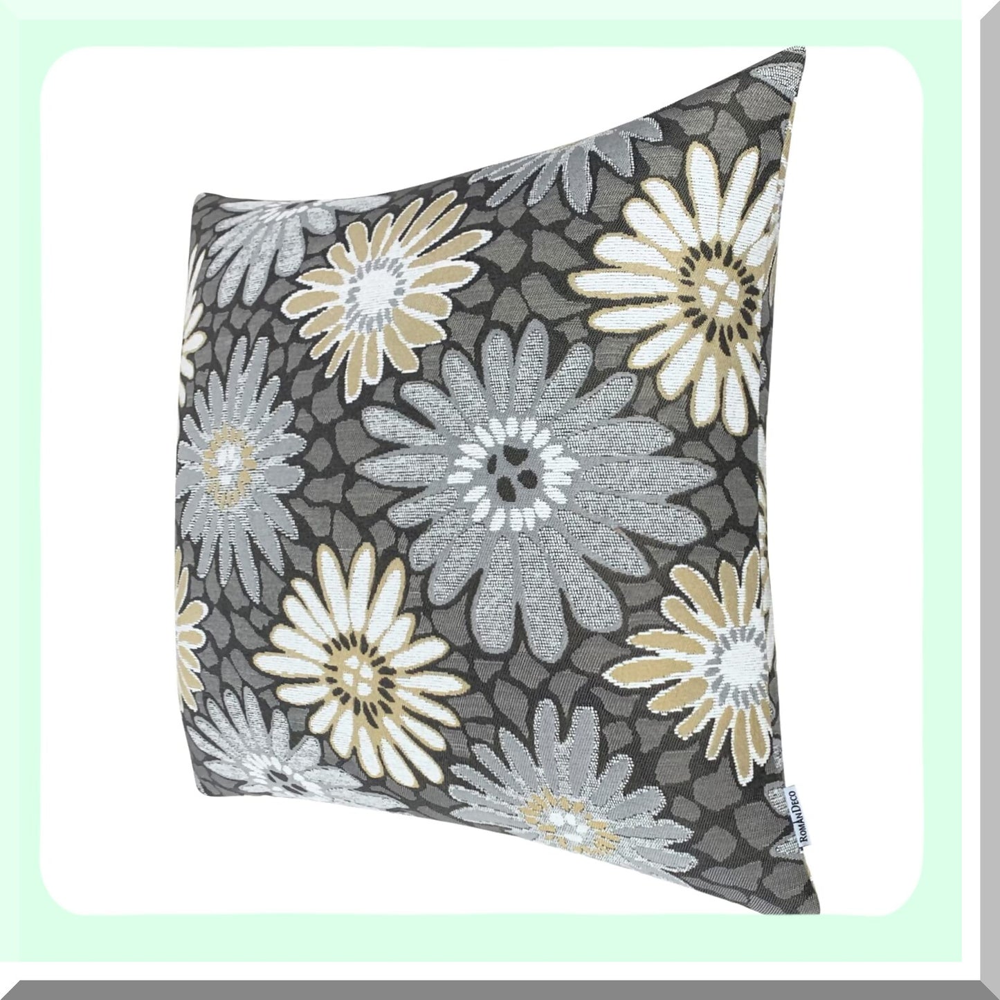 Grey Jacquard Texture Pillow Covers - Set of 2 | Decorative Throw Cushions for Sofa, Couch, Bedroom | 18x18 inch (45cm) Square Design