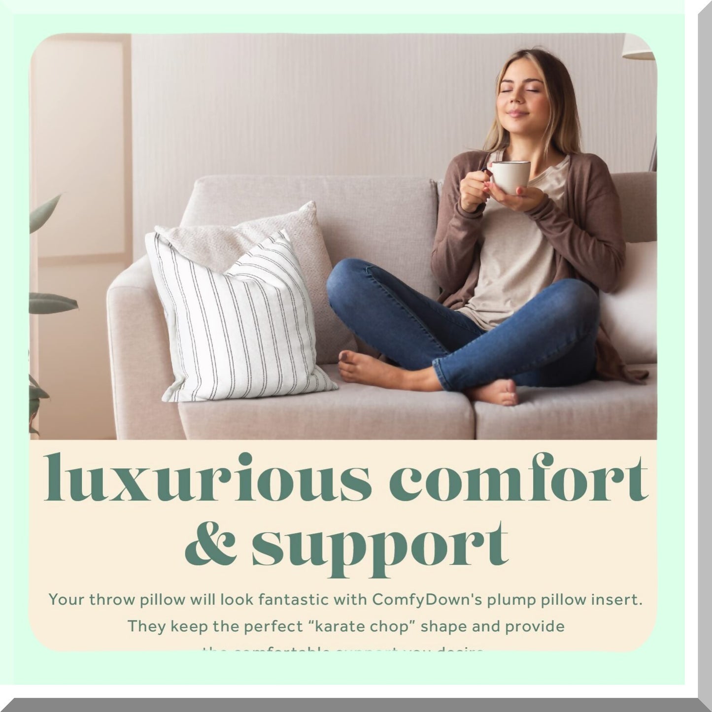 Luxury Down-Filled Cotton Throw Pillow Insert - 14x26 Rectangle, 233 Thread Count, Made in USA - Decorative Feathers Fill Cushion Insert