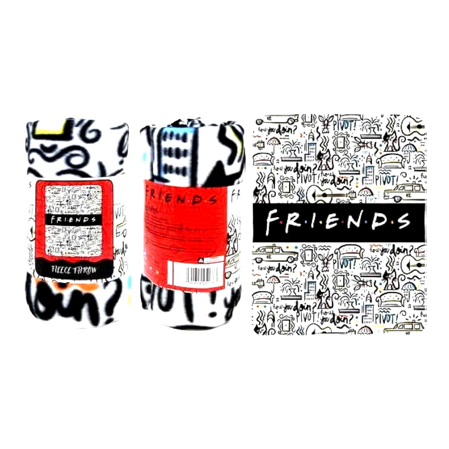 Friends TV Show Cozy Pivot NYC Fleece Throw Blanket - Soft Lightweight Plush Fabric Bed Cover & Room Decor, 45in x 60in